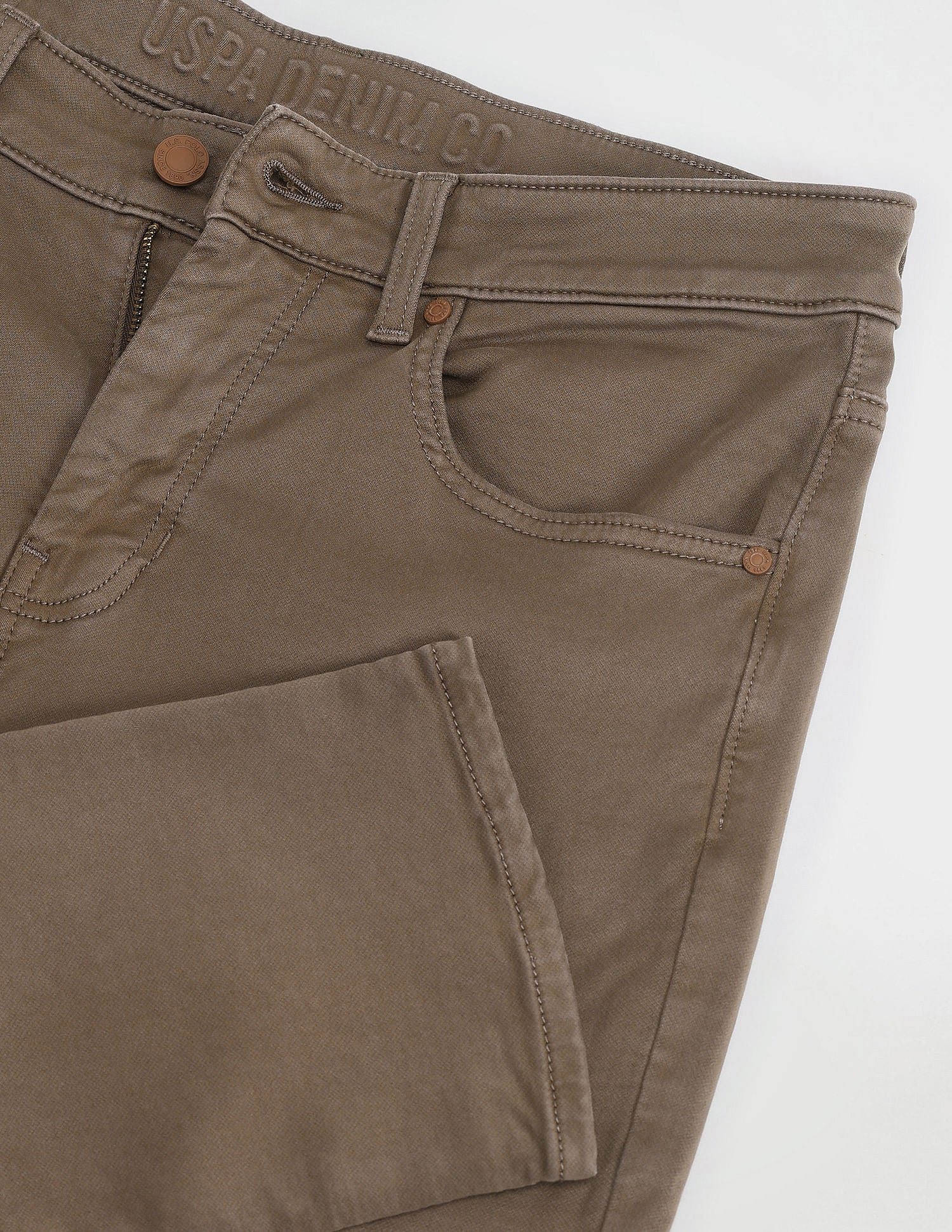 Slim Tapered Fit Brown Jeans - Image 2