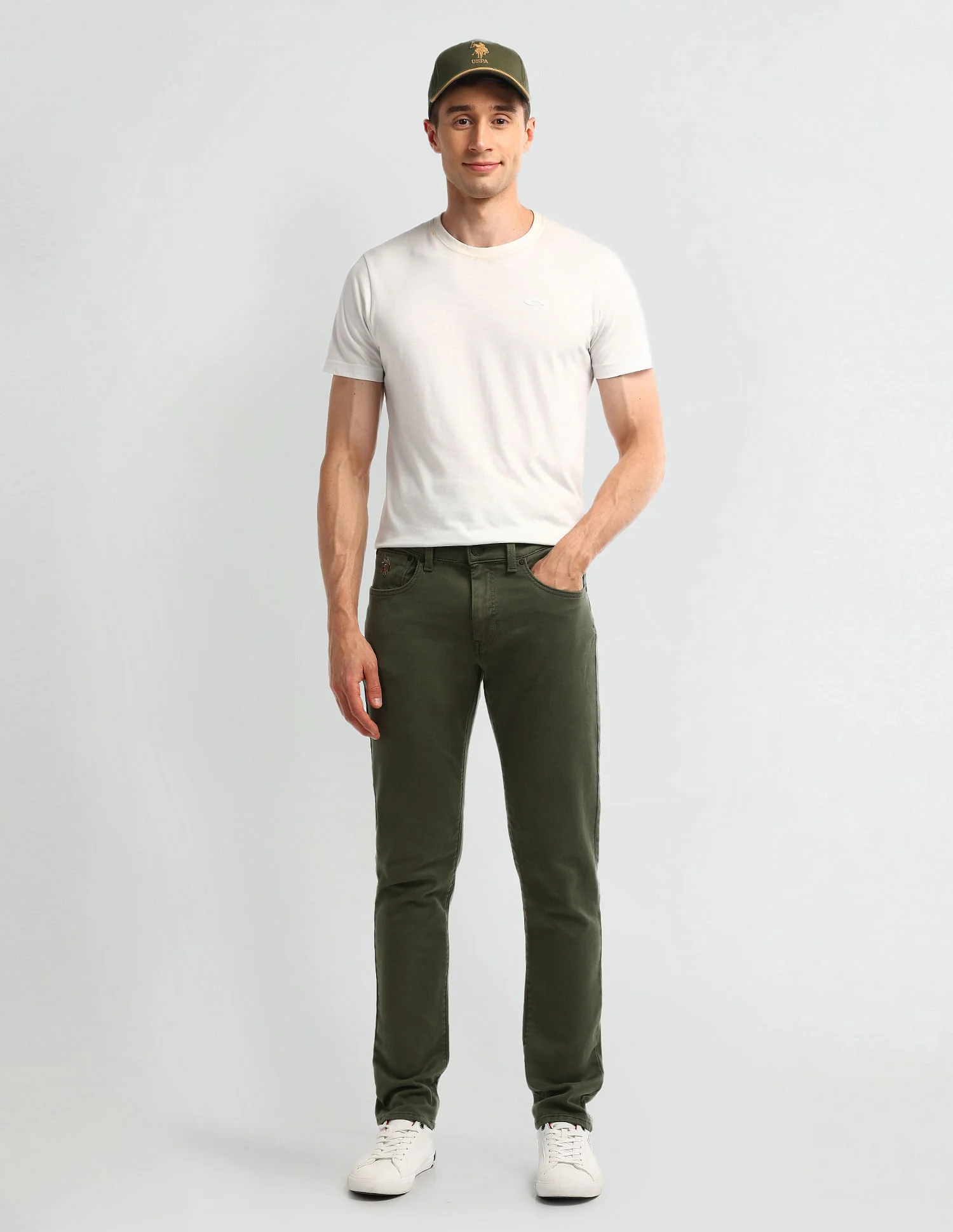 Slim Tapered Fit Green Jeans - Image 3