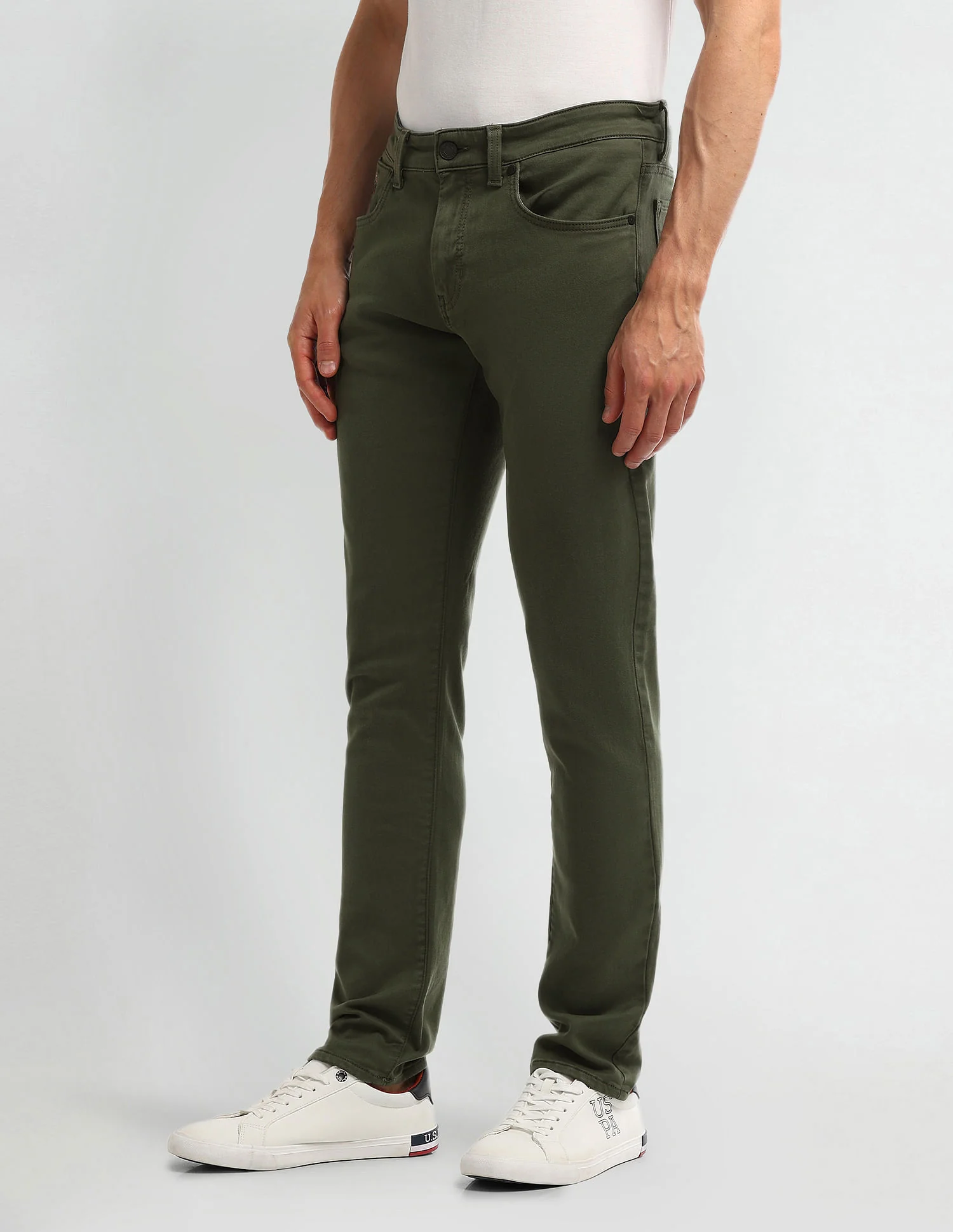 Slim Tapered Fit Green Jeans - Image 4