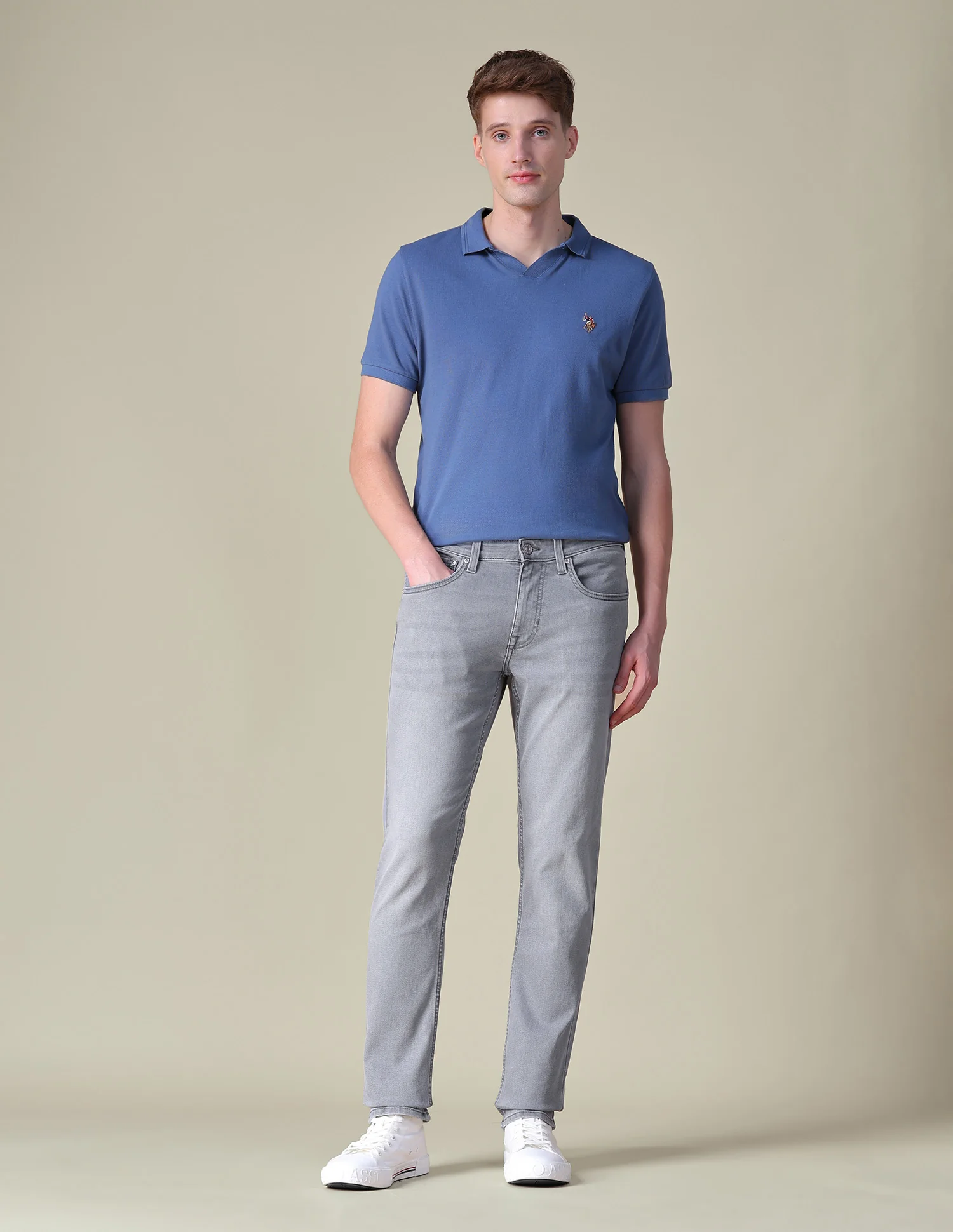Slim Tapered Fit Grey Jeans - Image 3