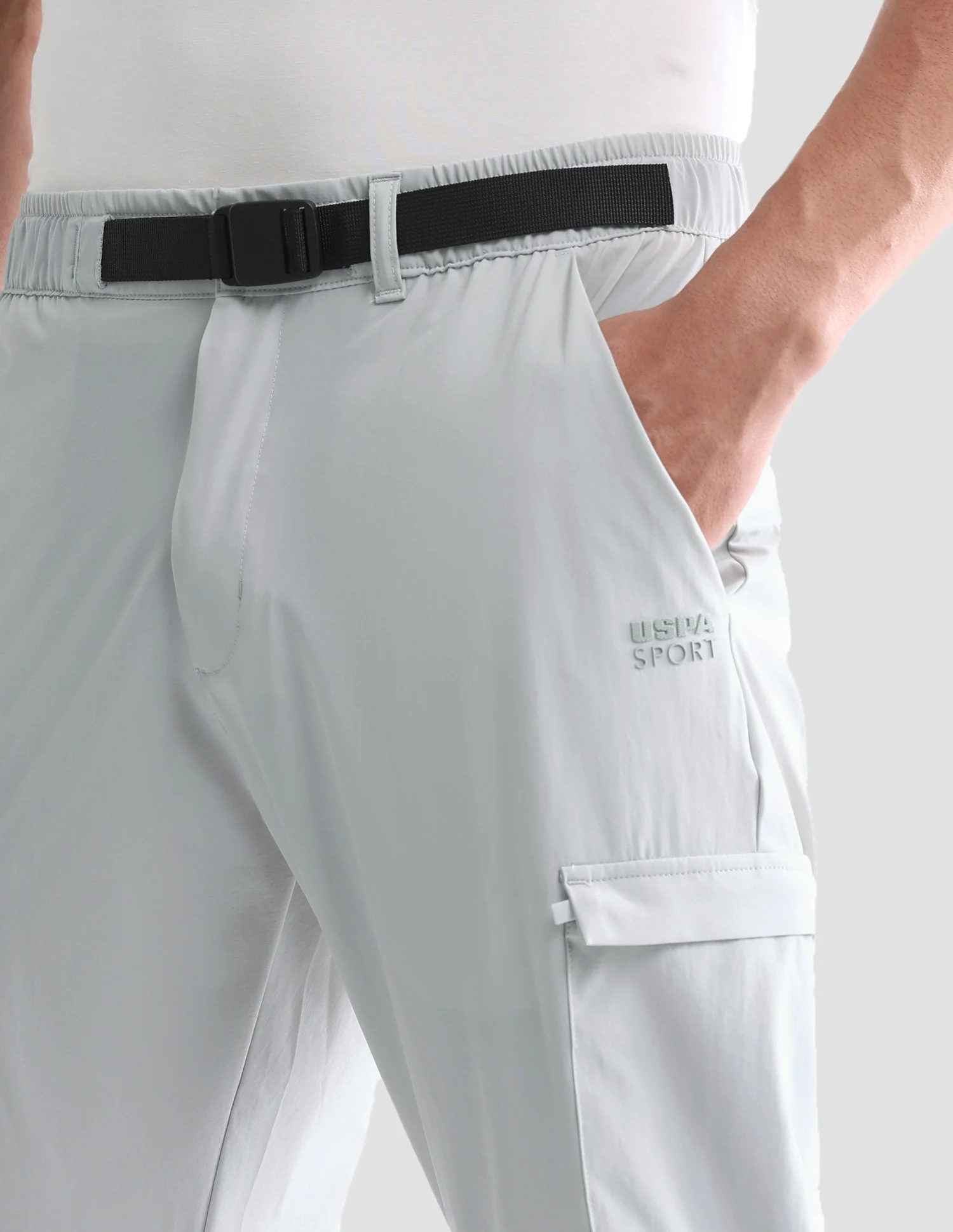 Solid Active Cargo Track Pants - Image 7