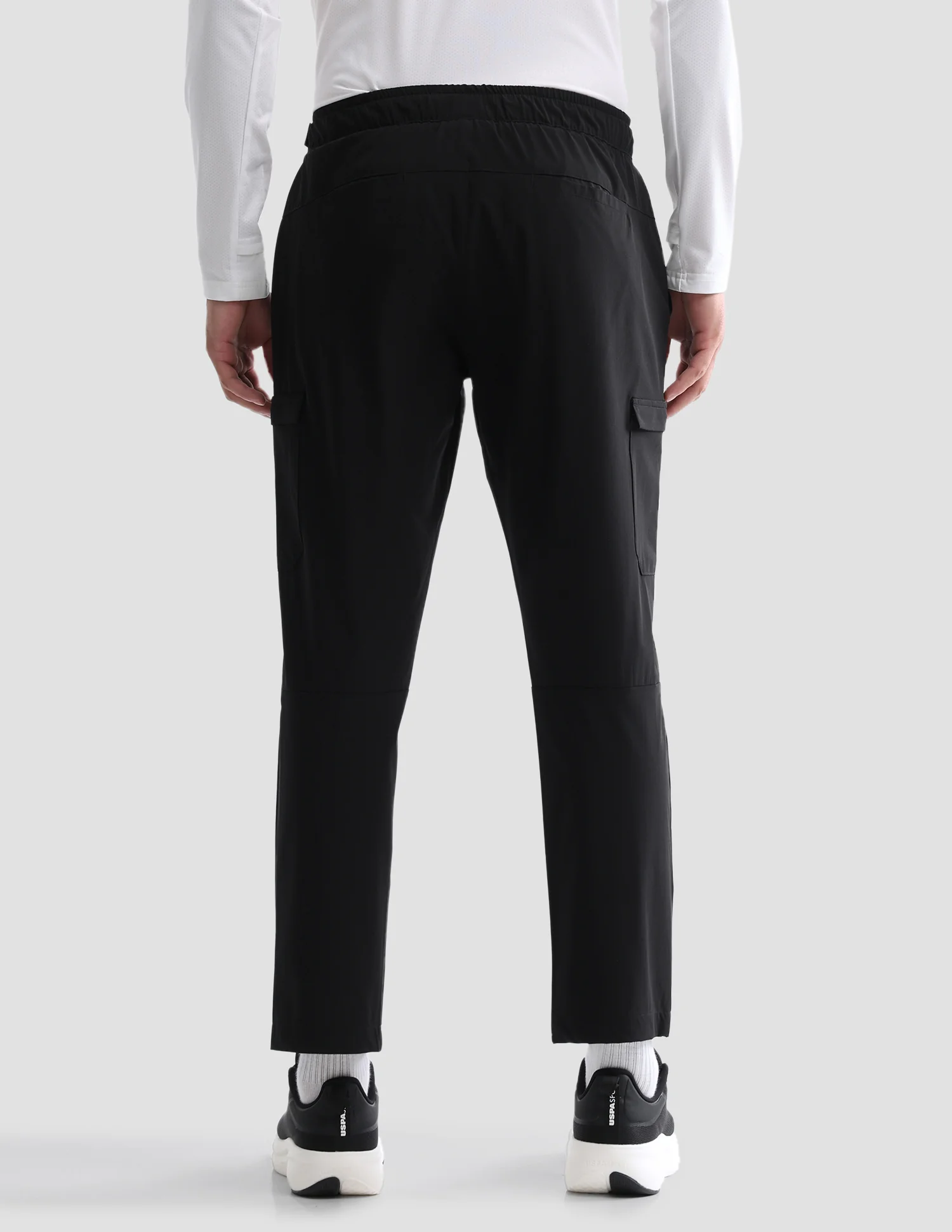 Solid Active Cargo Track Pants - Image 5