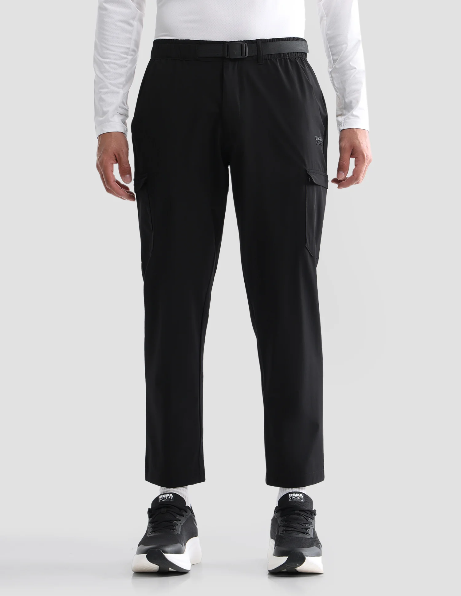 Solid Active Cargo Track Pants - Image 6