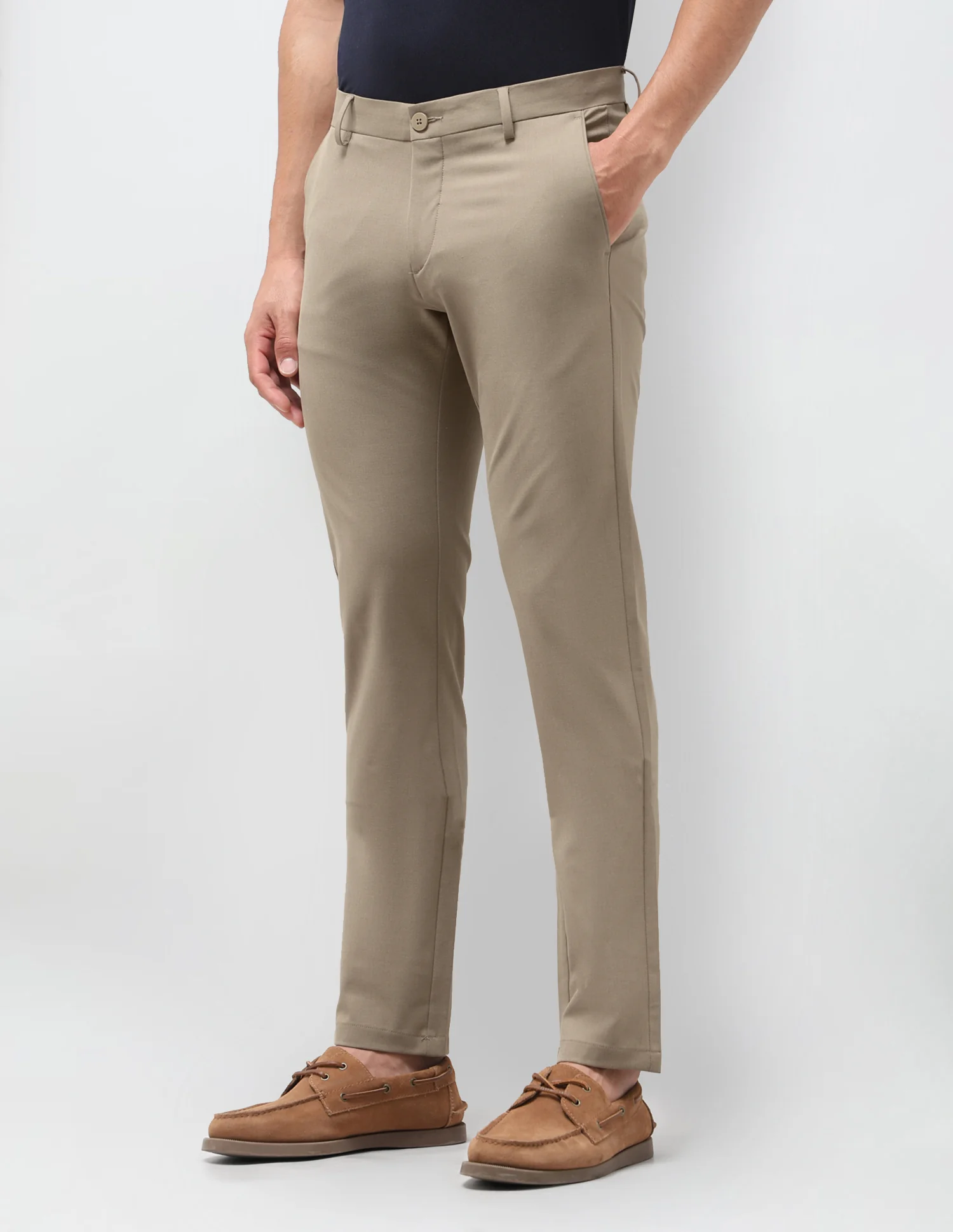 Solid Austin Slim Fit Trousers - Image 4
