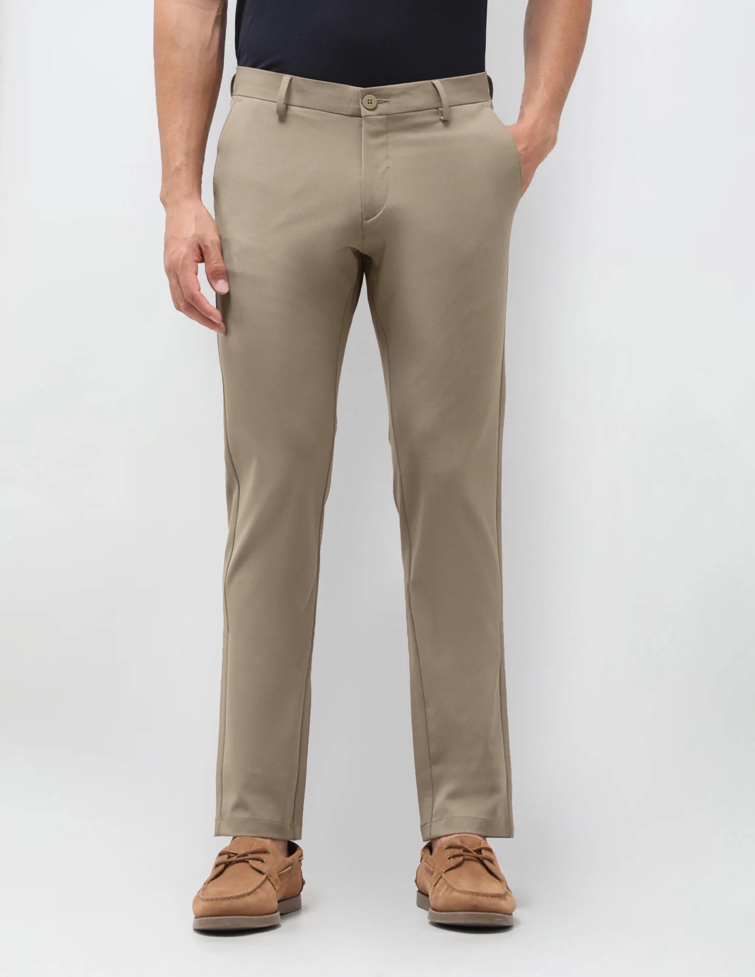 Solid Austin Slim Fit Trousers - Image 6