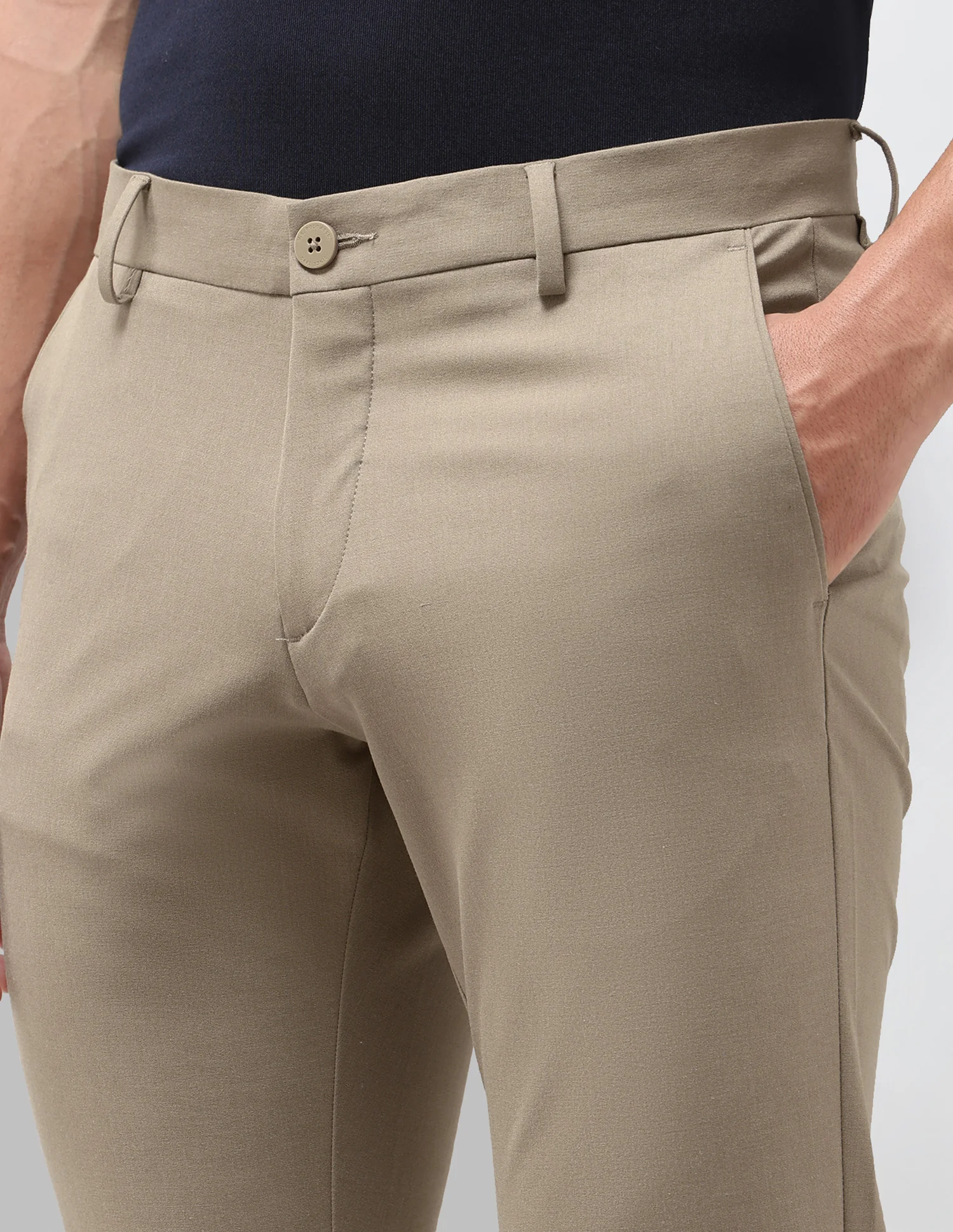 Solid Austin Slim Fit Trousers - Image 7