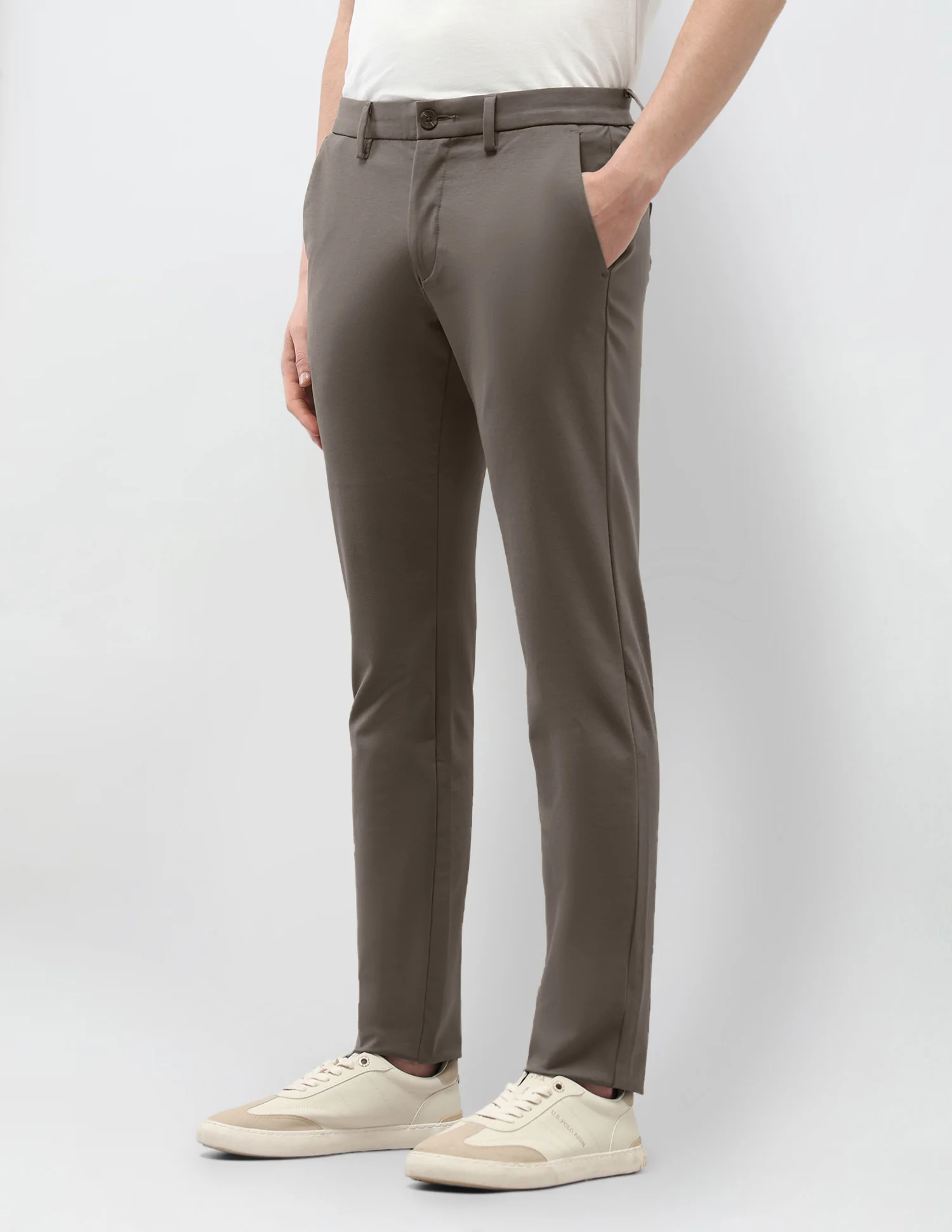 Solid Austin Slim Fit Trousers - Image 4