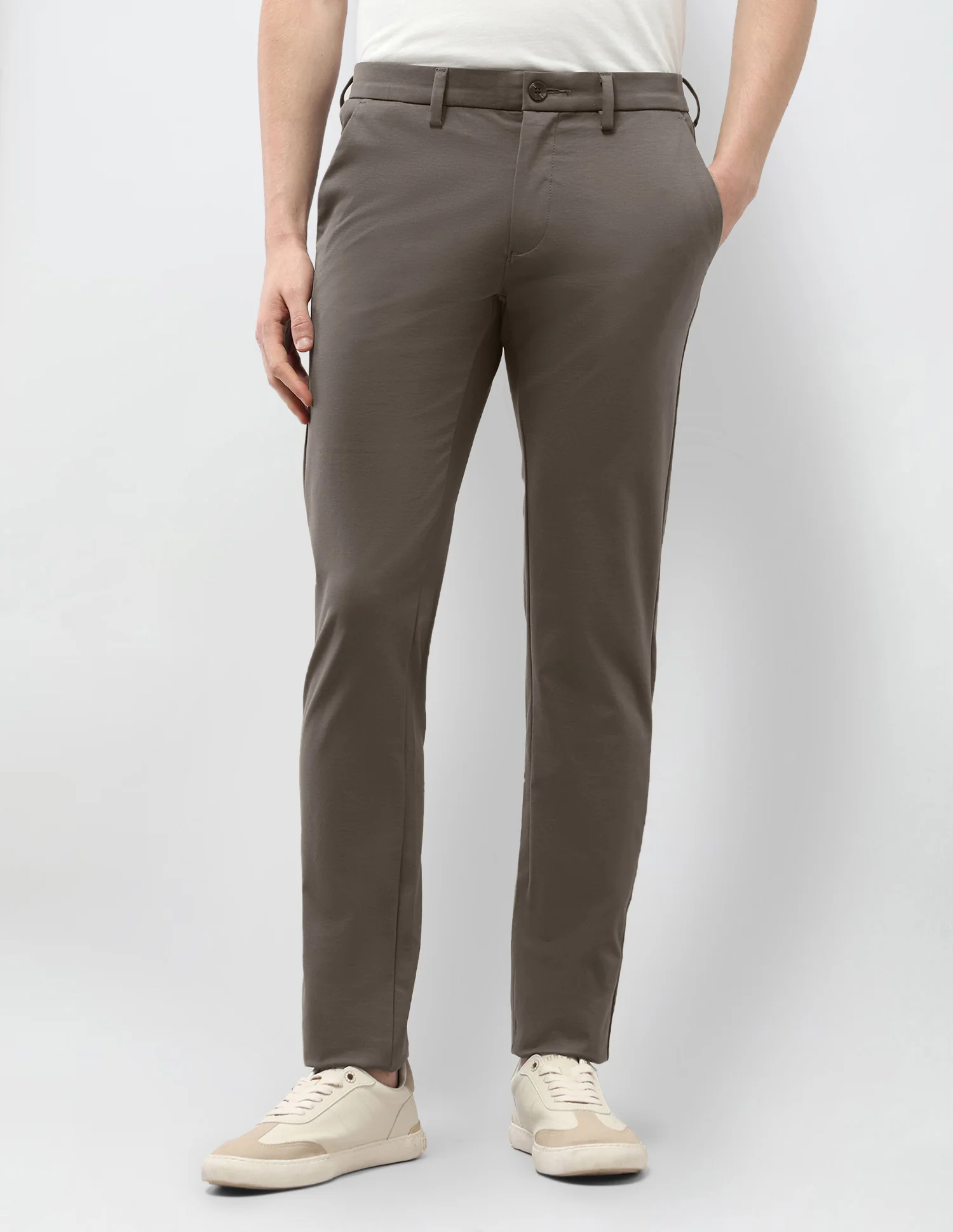Solid Austin Slim Fit Trousers - Image 6