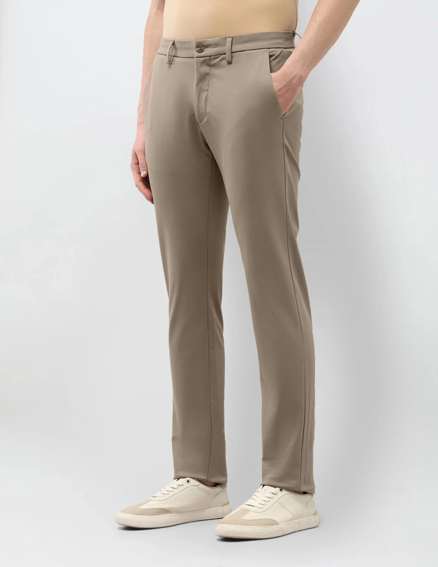 Solid Austin Slim Fit Trousers - Image 4