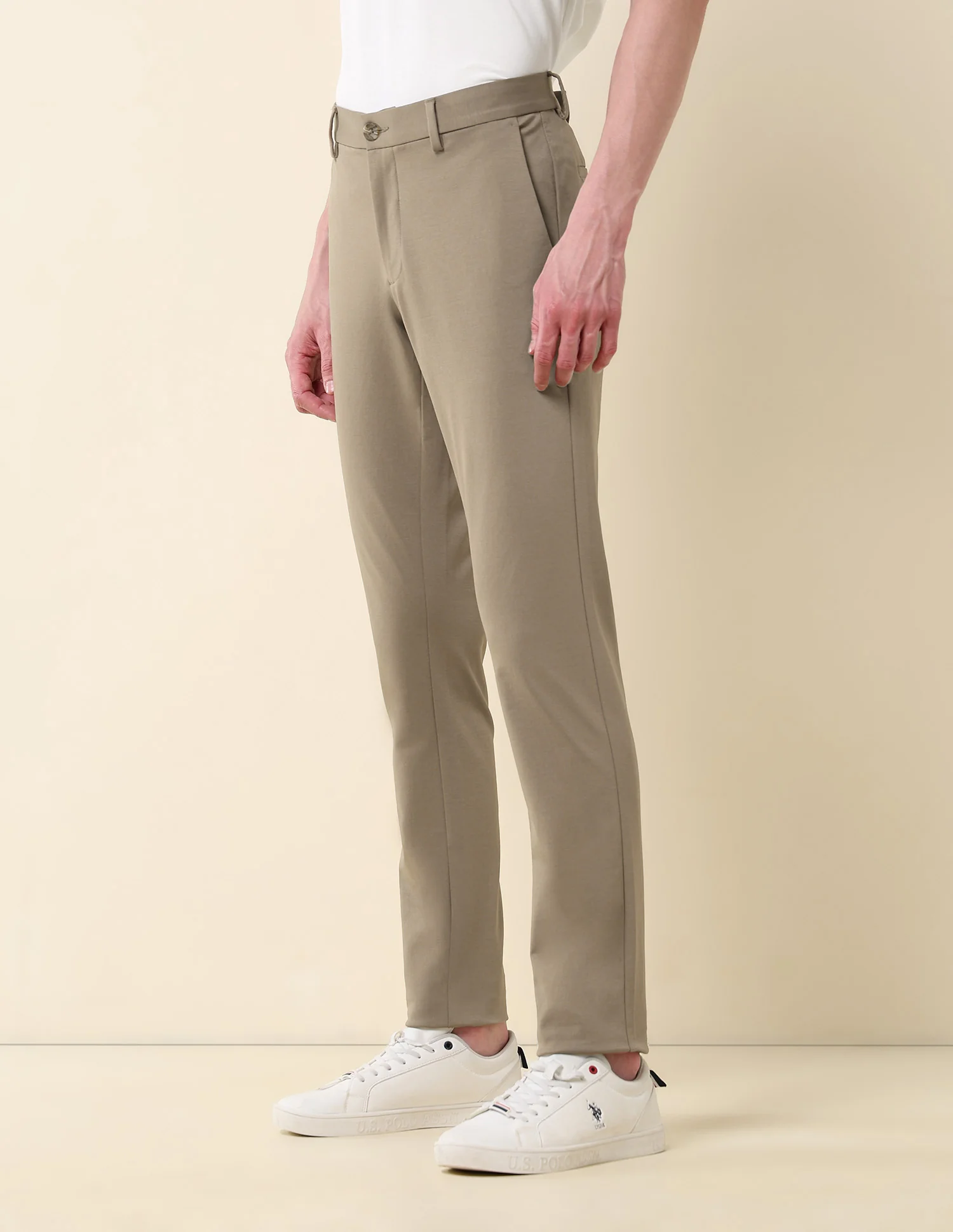 Solid Austin Slim Fit Twill Trousers - Image 4