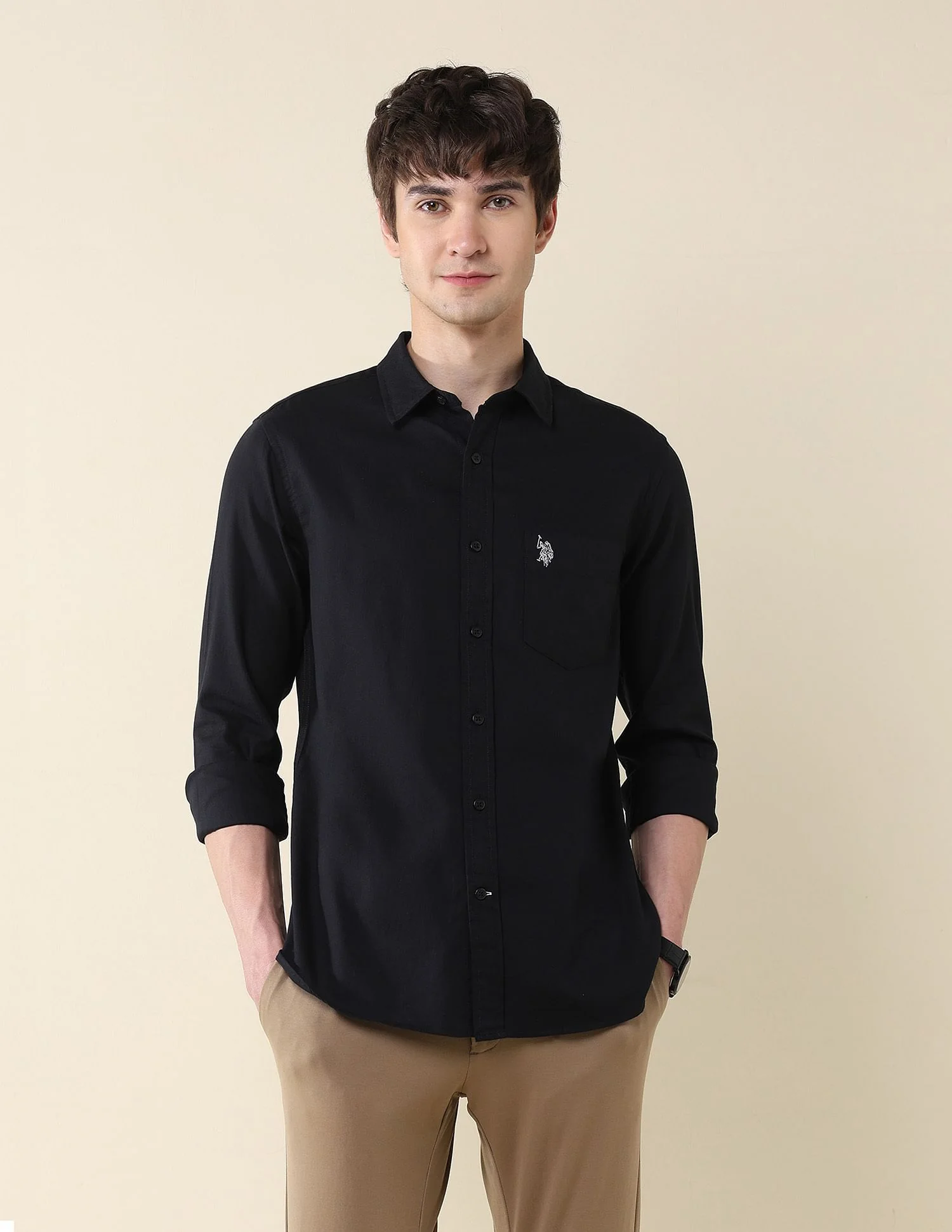 Solid Birds Eye Dobby Shirt