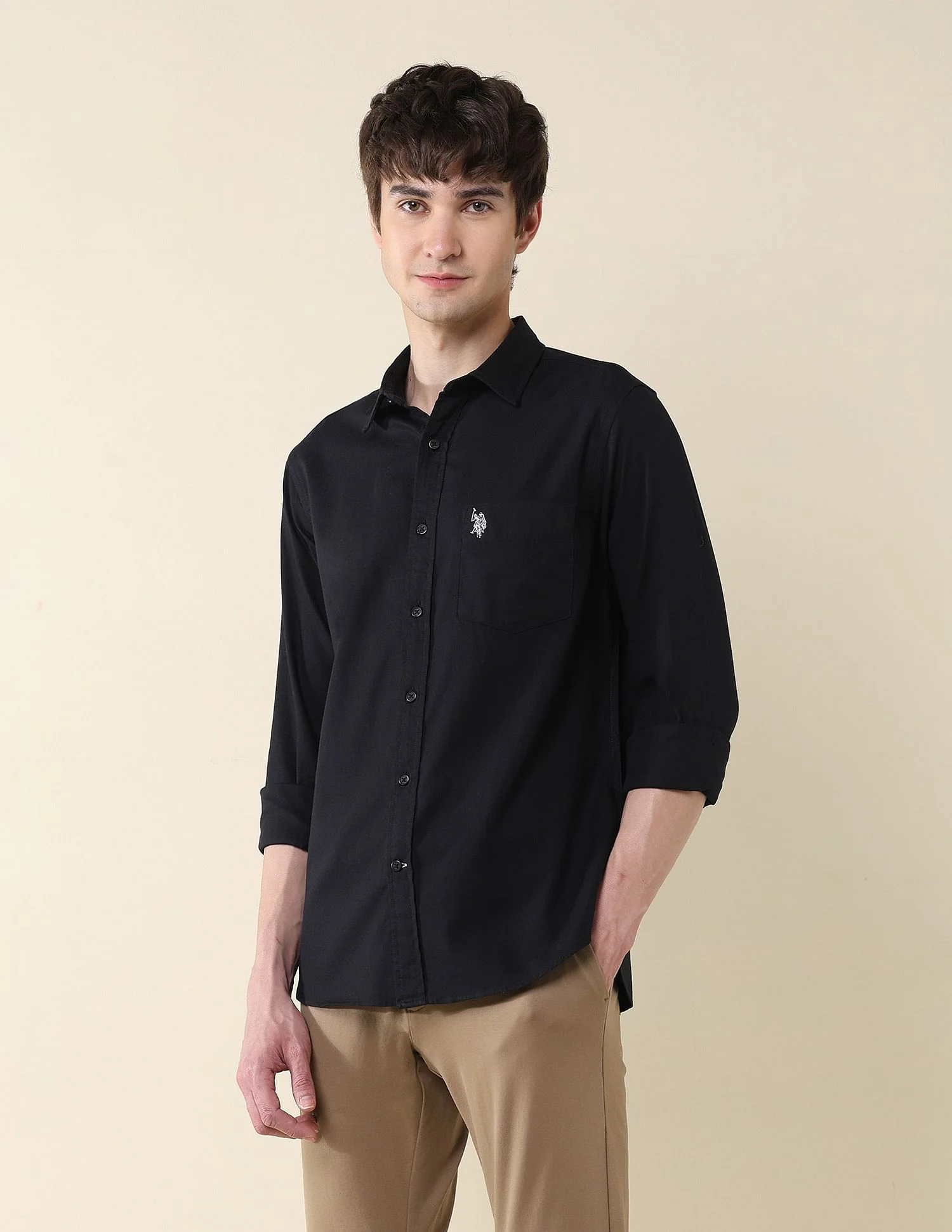 Solid Birds Eye Dobby Shirt - Image 4