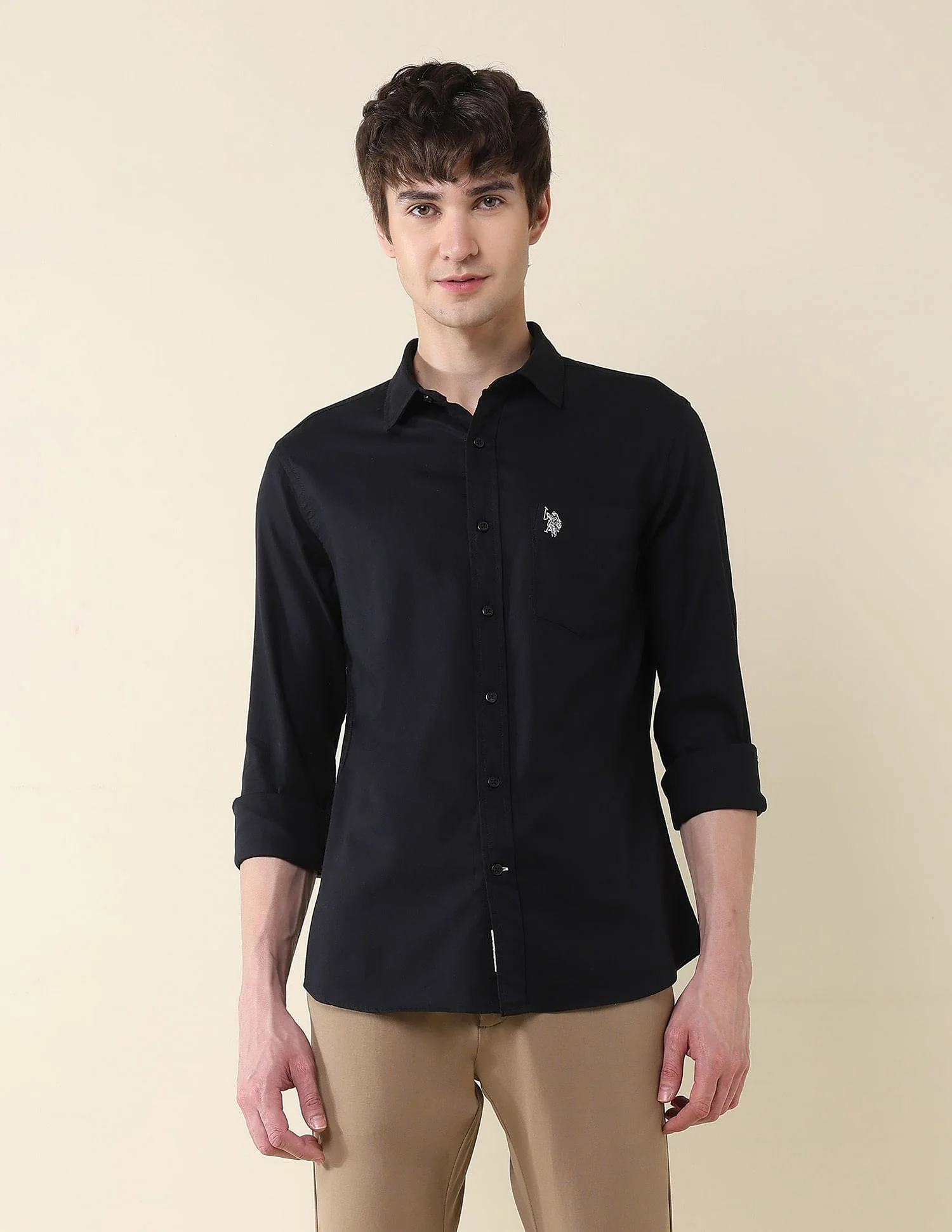 Solid Birds Eye Dobby Shirt - Image 6