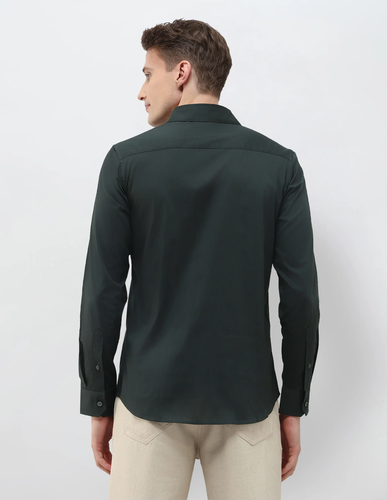 Solid Black & Gold Regular Fit Shirt - Image 5