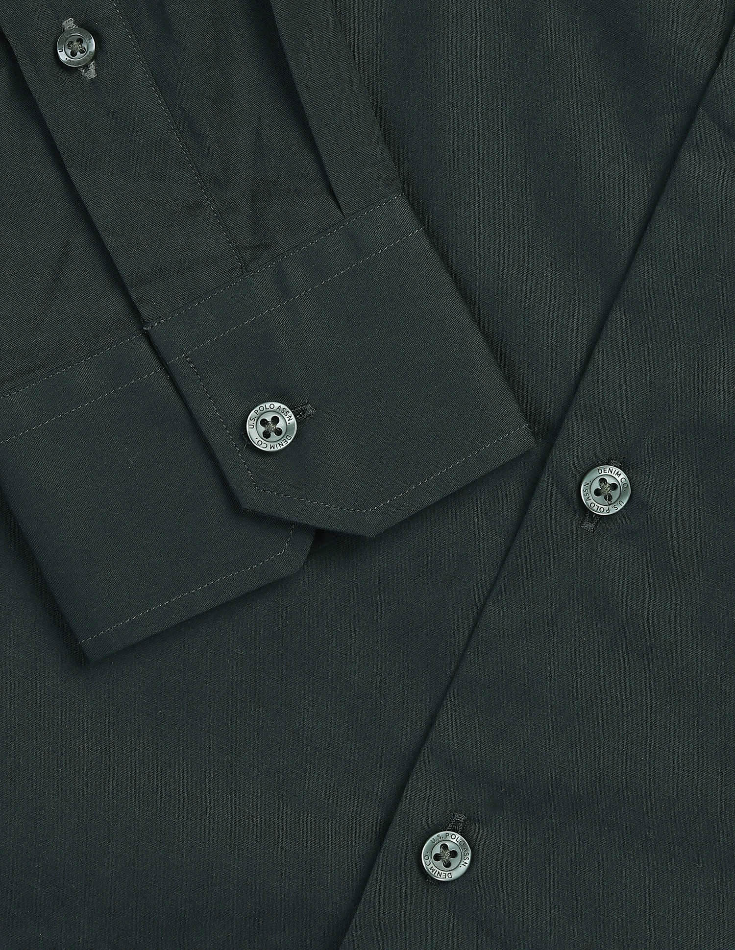 Solid Black & Gold Regular Fit Shirt - Image 8