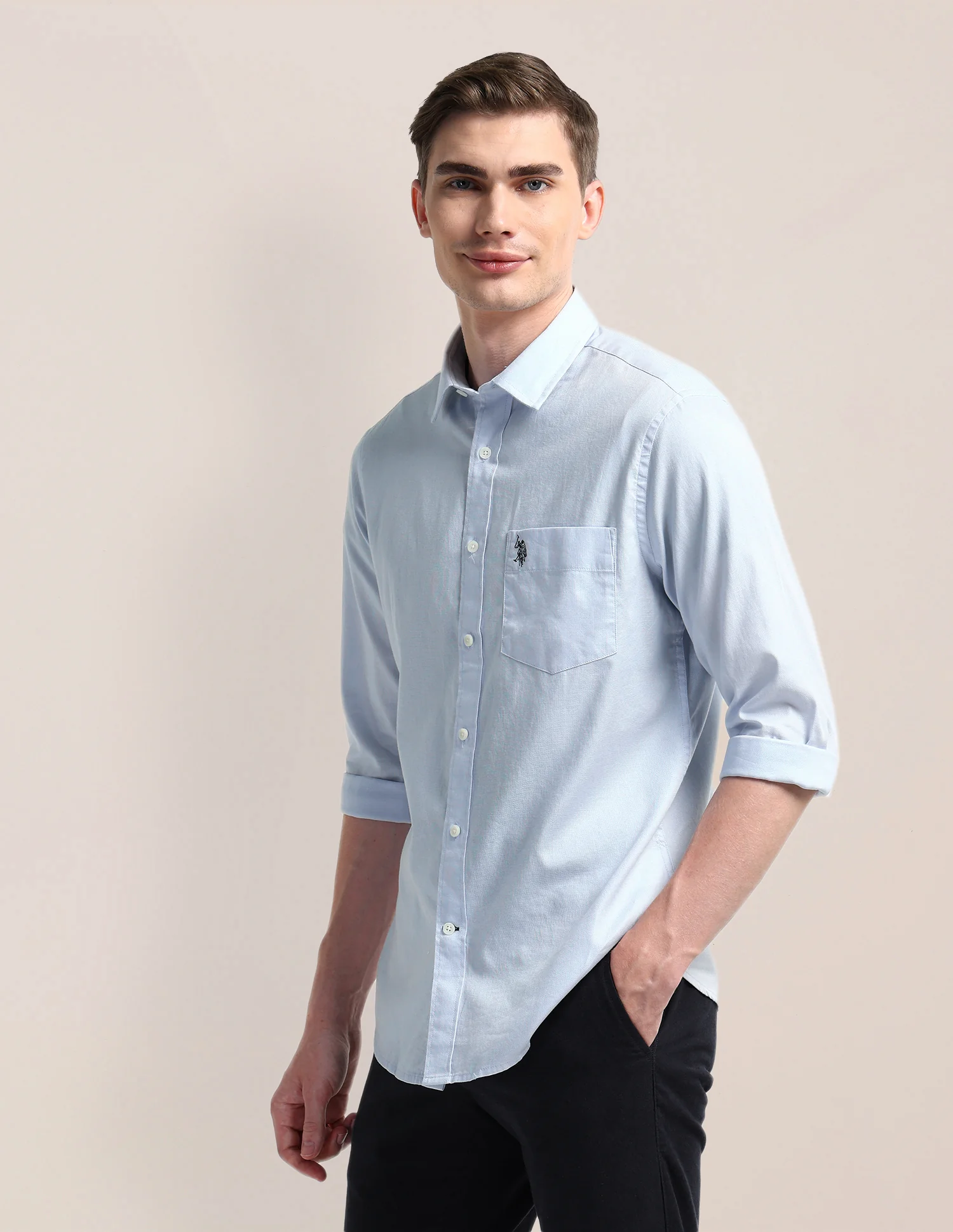 Solid Regular Fit Formal Shirt - Image 4