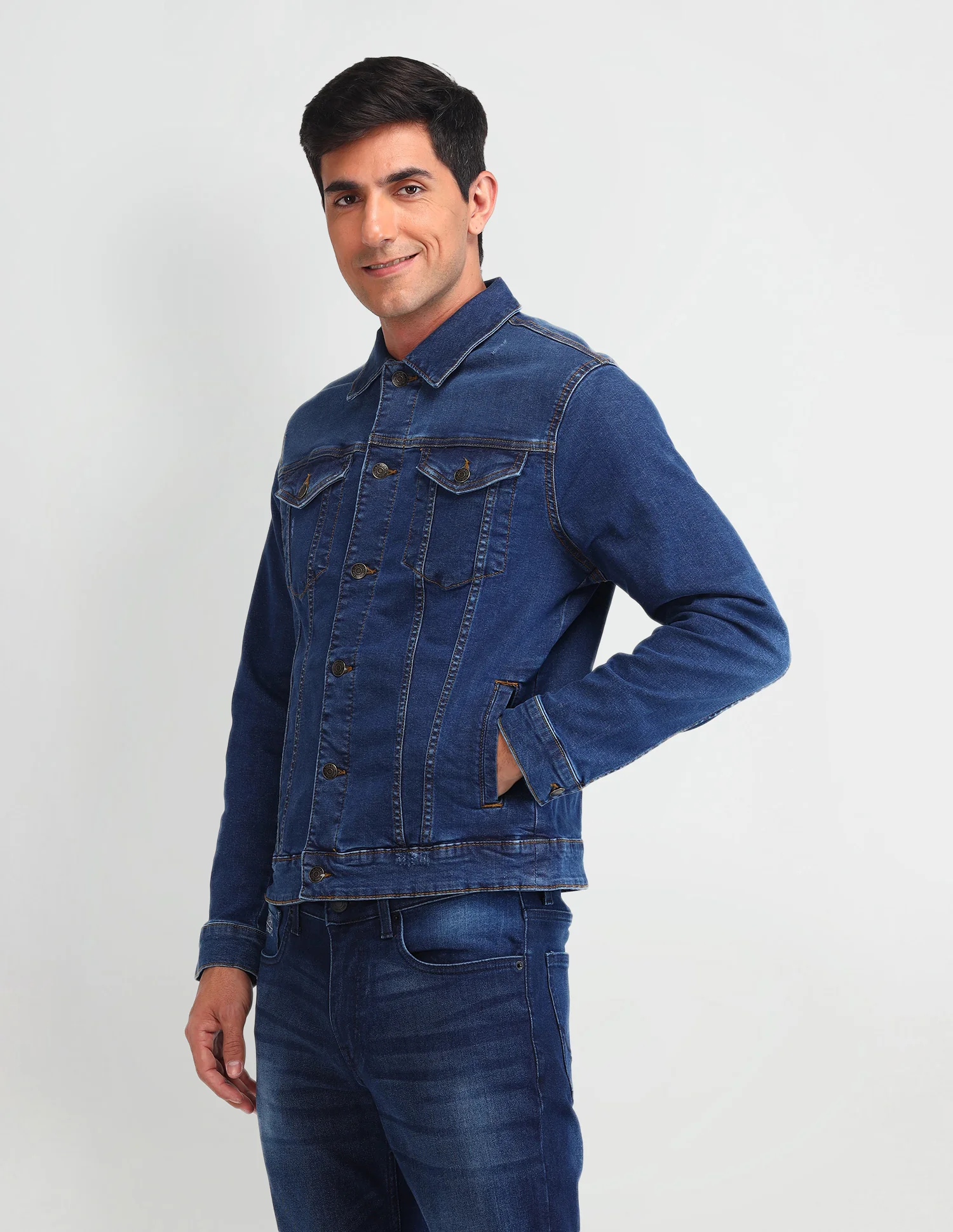 Solid Classic Fit Jacket - Image 4