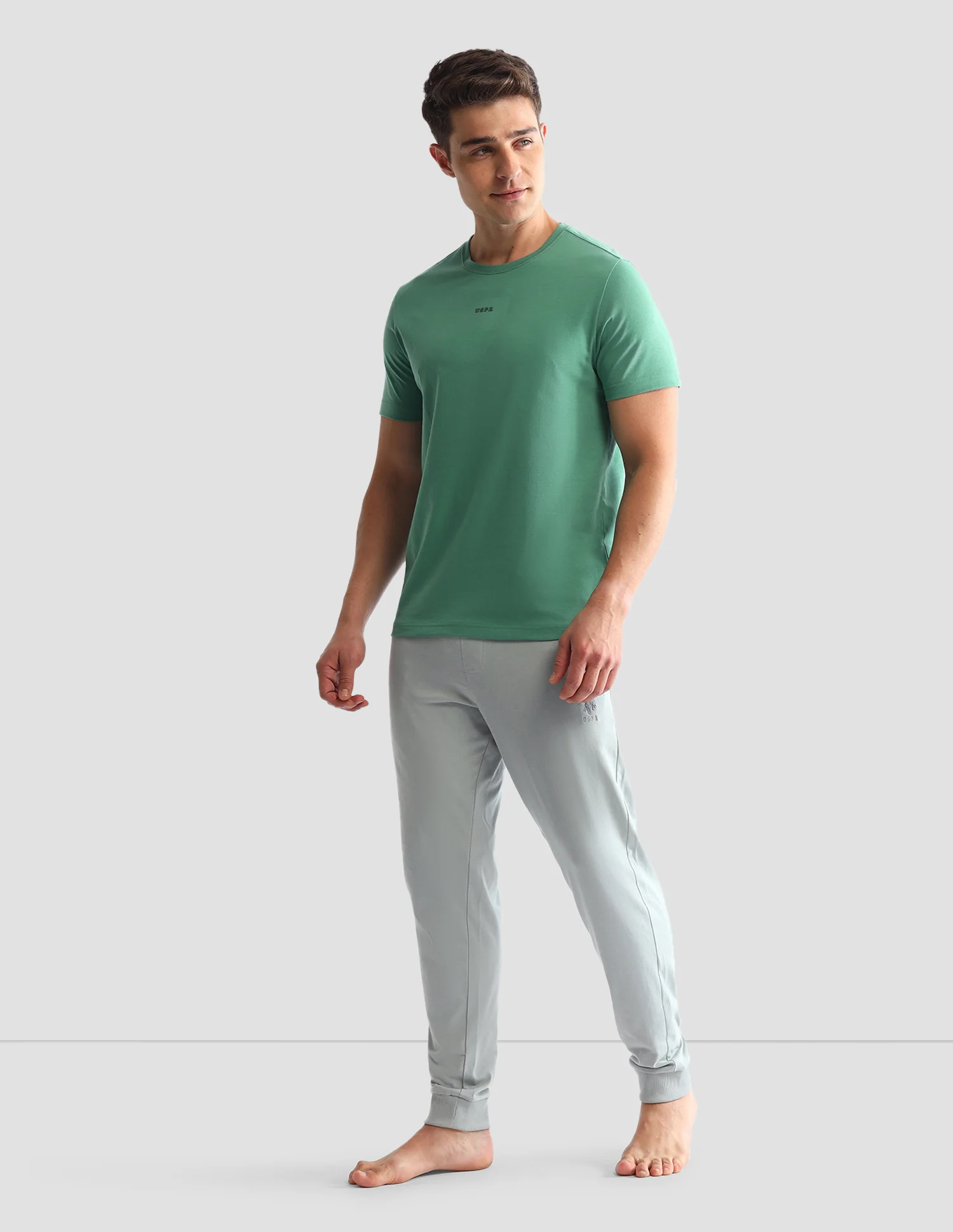 Solid Comfort Fit Loungewear T-Shirt - Image 3