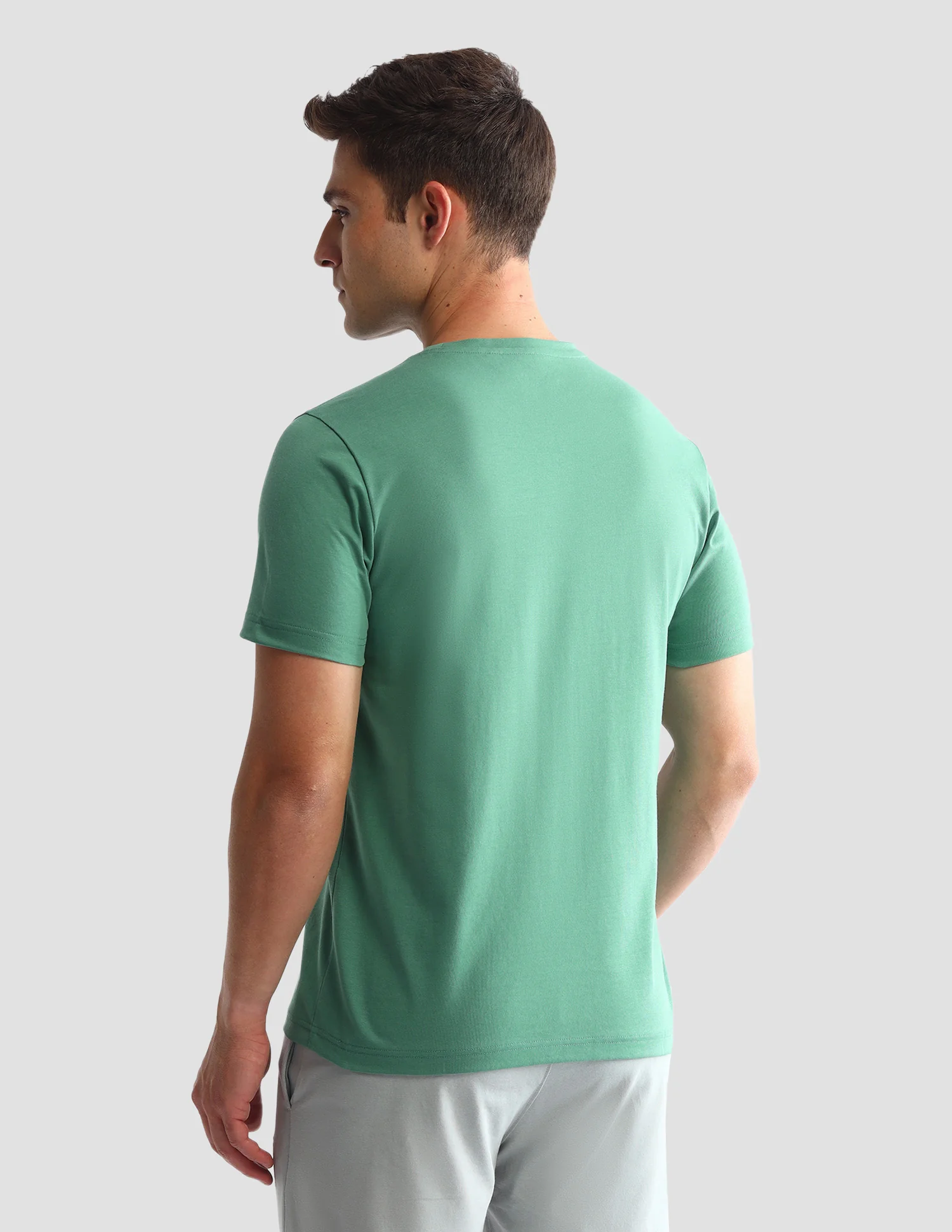 Solid Comfort Fit Loungewear T-Shirt - Image 6