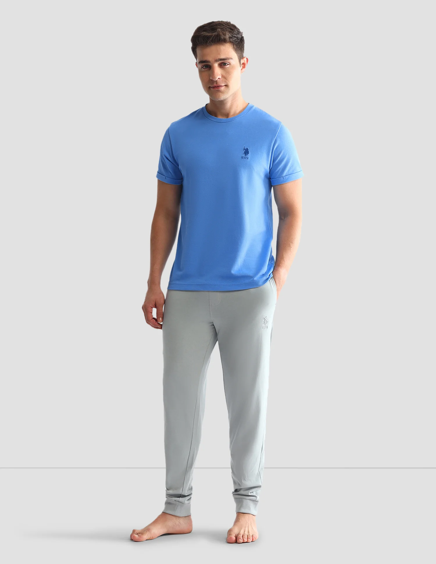 Solid Comfort Fit Loungewear T-Shirt - Image 3