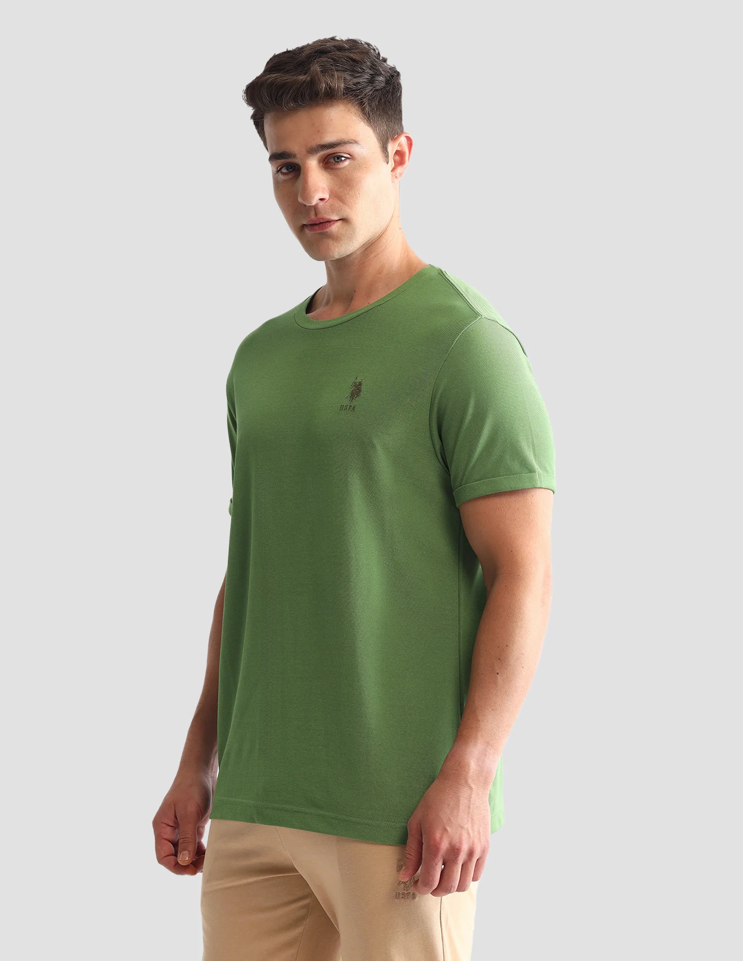 Solid Comfort Fit Loungewear T-Shirt - Image 4