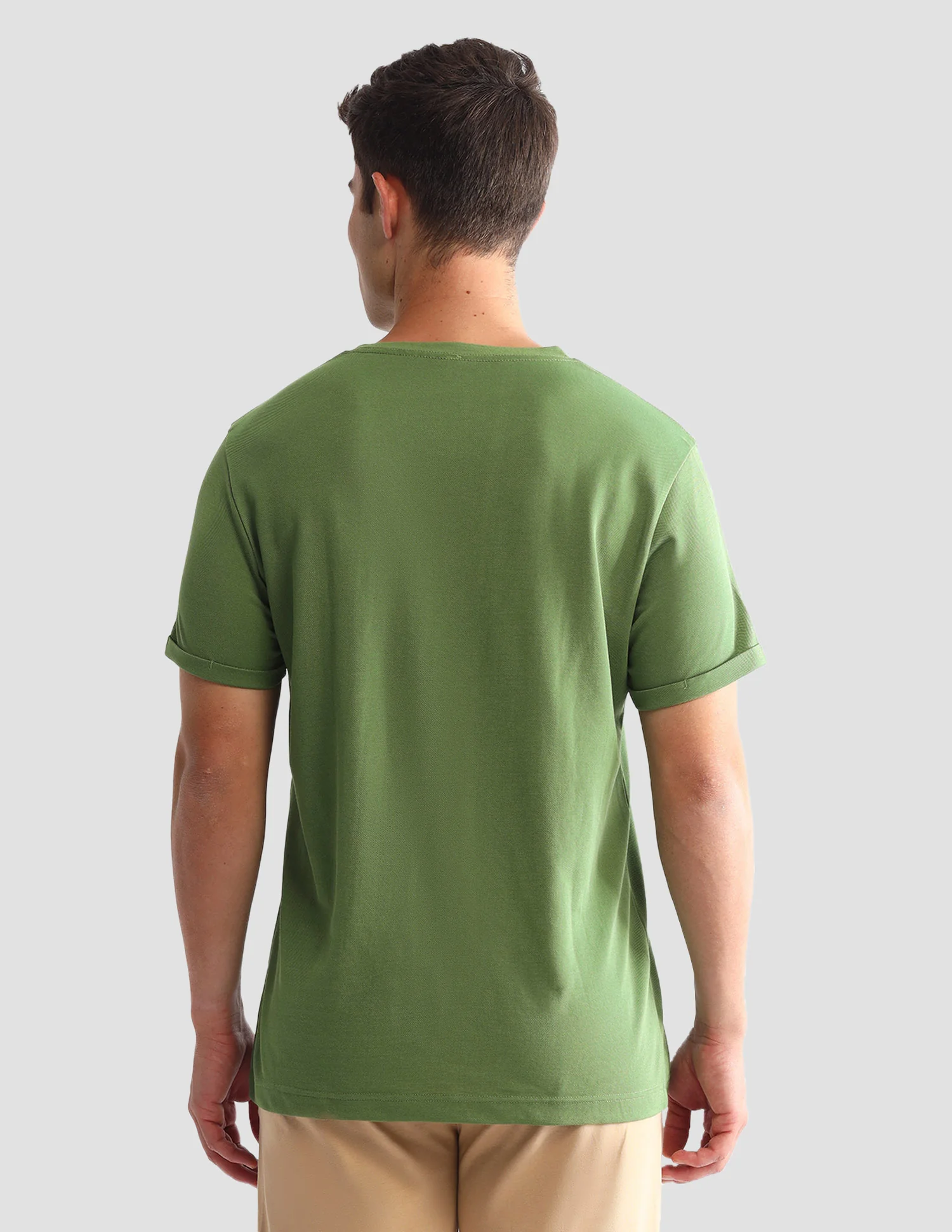 Solid Comfort Fit Loungewear T-Shirt - Image 5