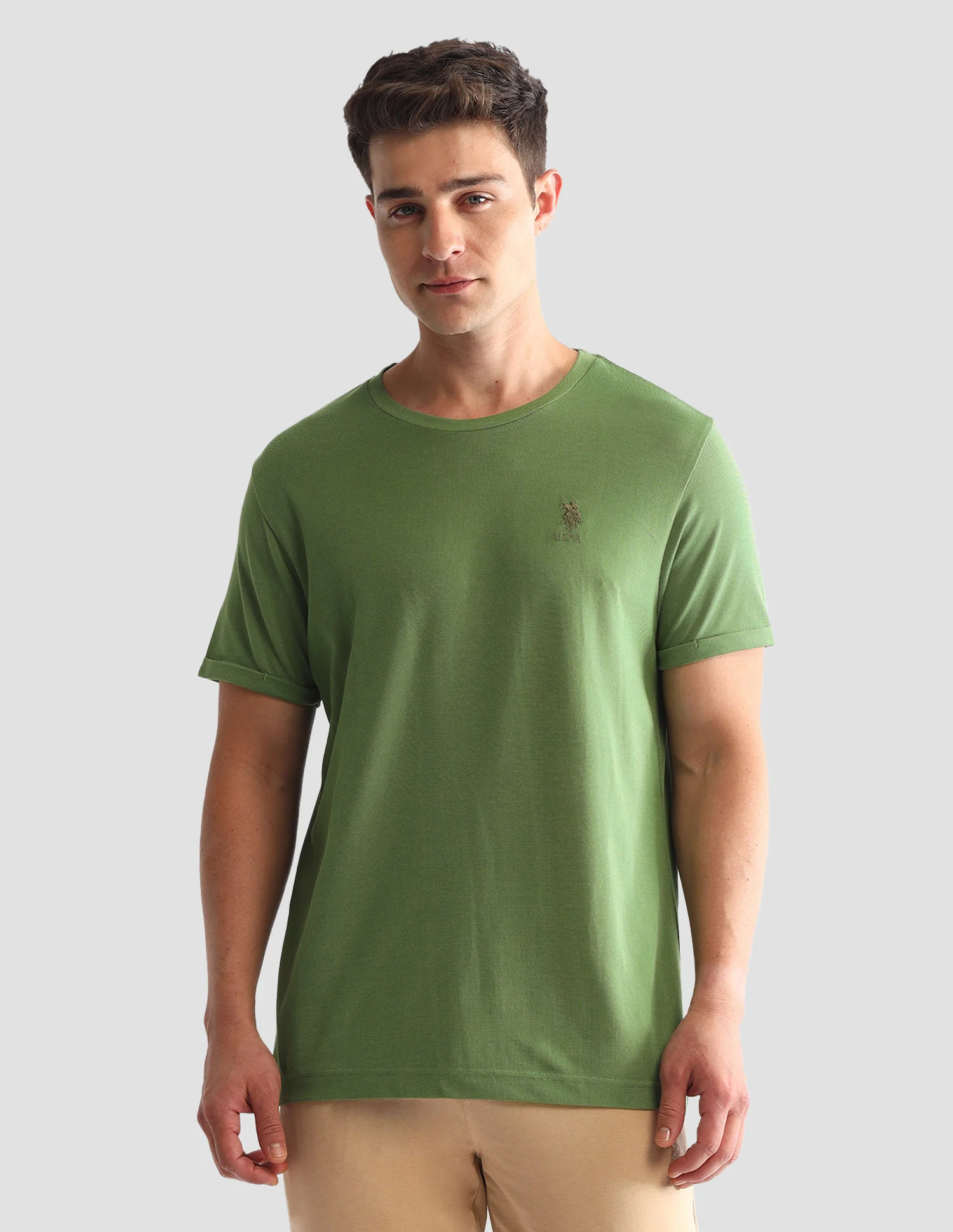 Solid Comfort Fit Loungewear T-Shirt - Image 6