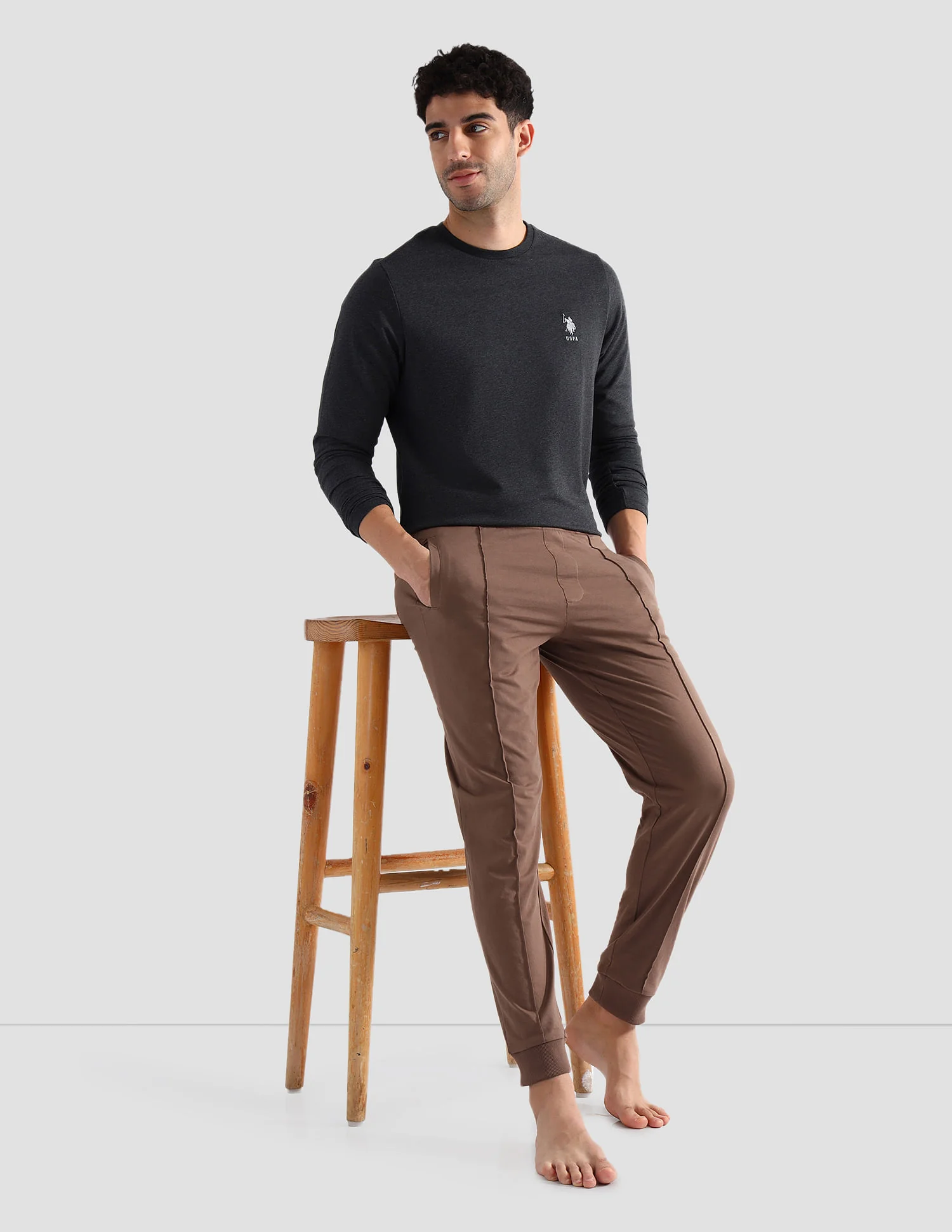 Solid Comfort Fit OJ006 Lounge Joggers - Pack Of 1 - Image 3
