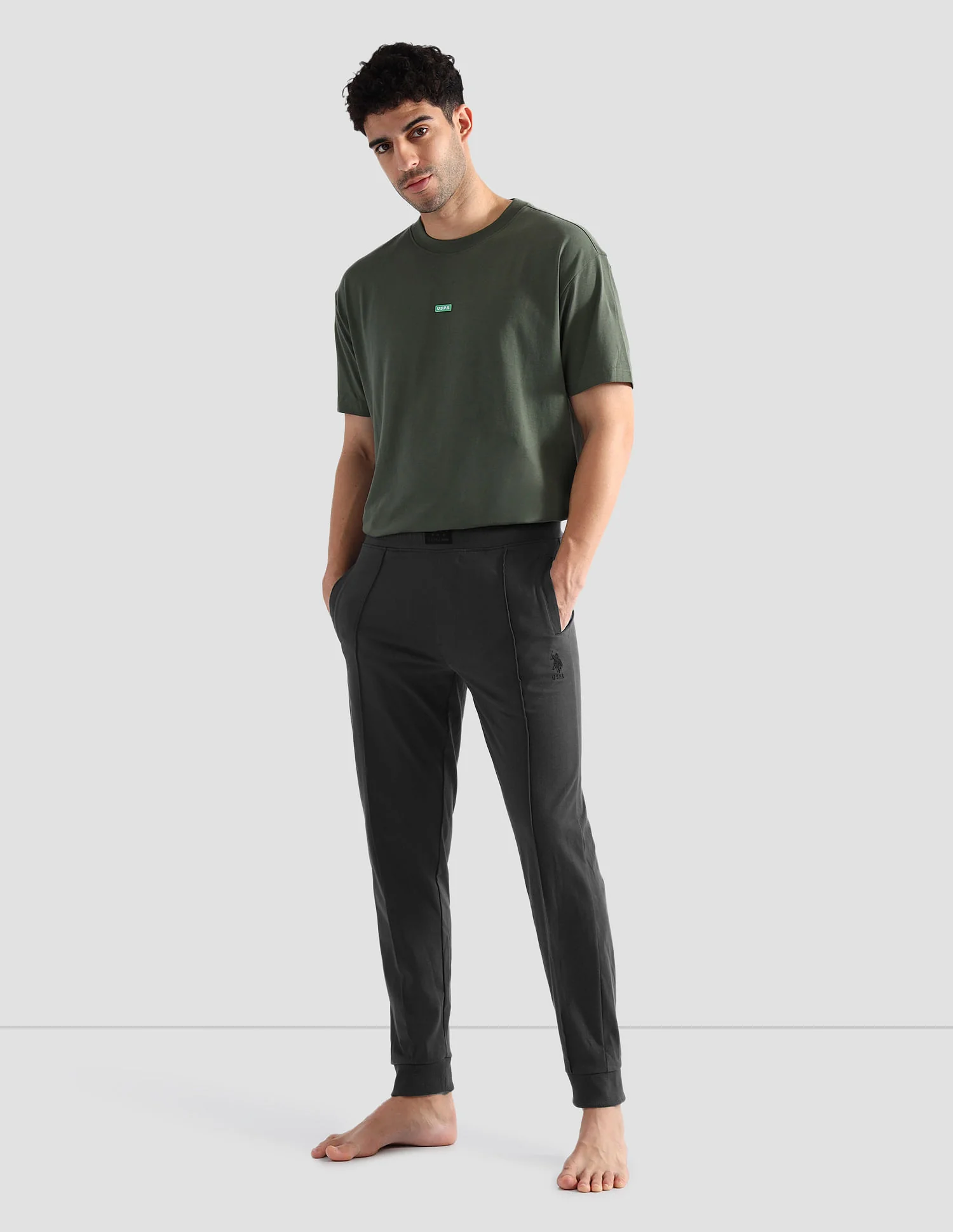Solid Comfort Fit OJ006 Lounge Joggers - Pack Of 1 - Image 3