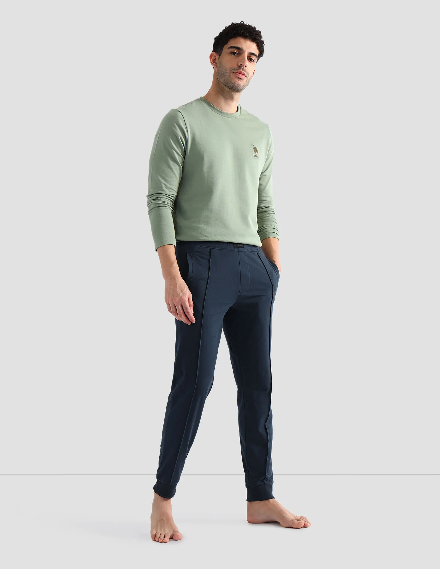 Solid Comfort Fit OJ006 Lounge Joggers - Pack Of 1 - Image 3
