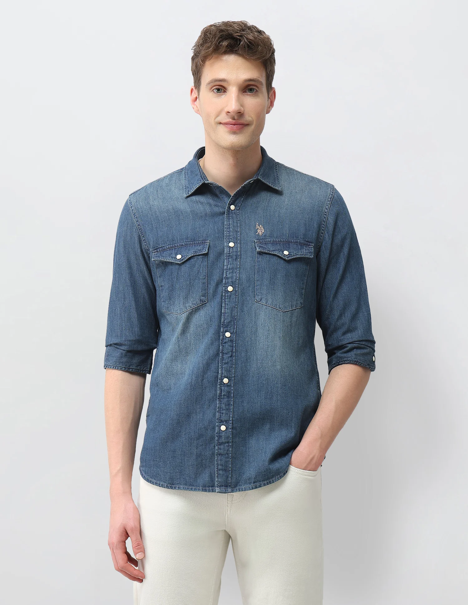 Solid Comfort Fit Shirt - Image 6