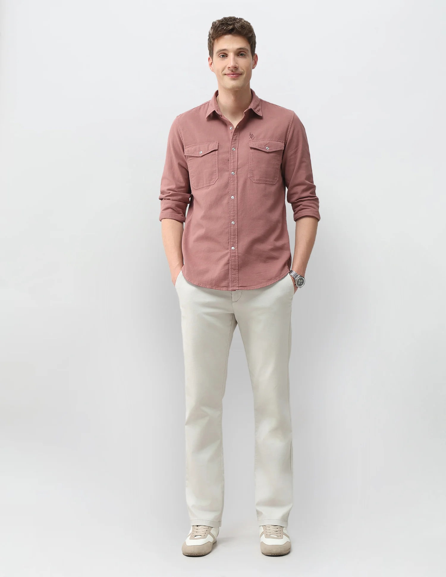Solid Comfort Fit Shirt - Image 3