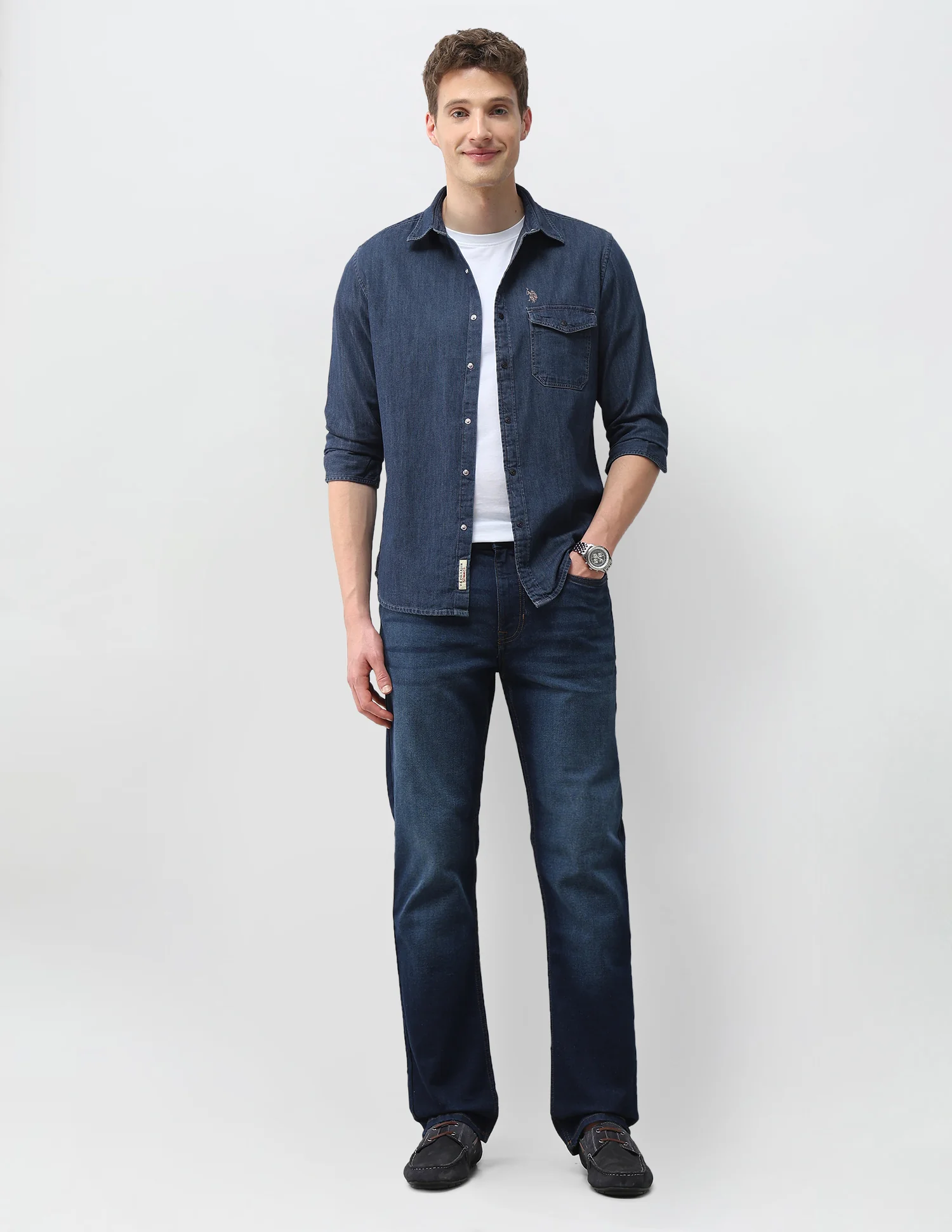 Solid Comfort Fit Shirt - Image 3