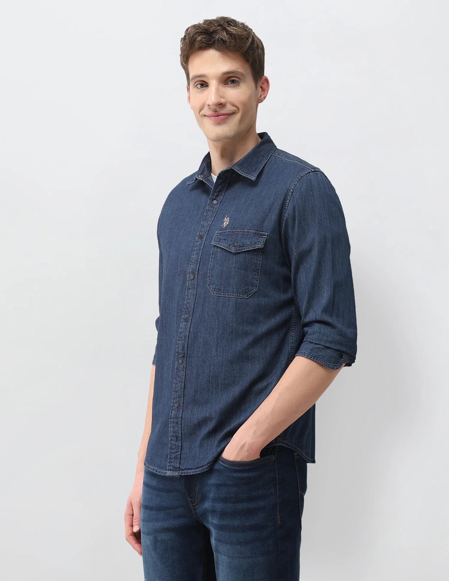 Solid Comfort Fit Shirt - Image 4
