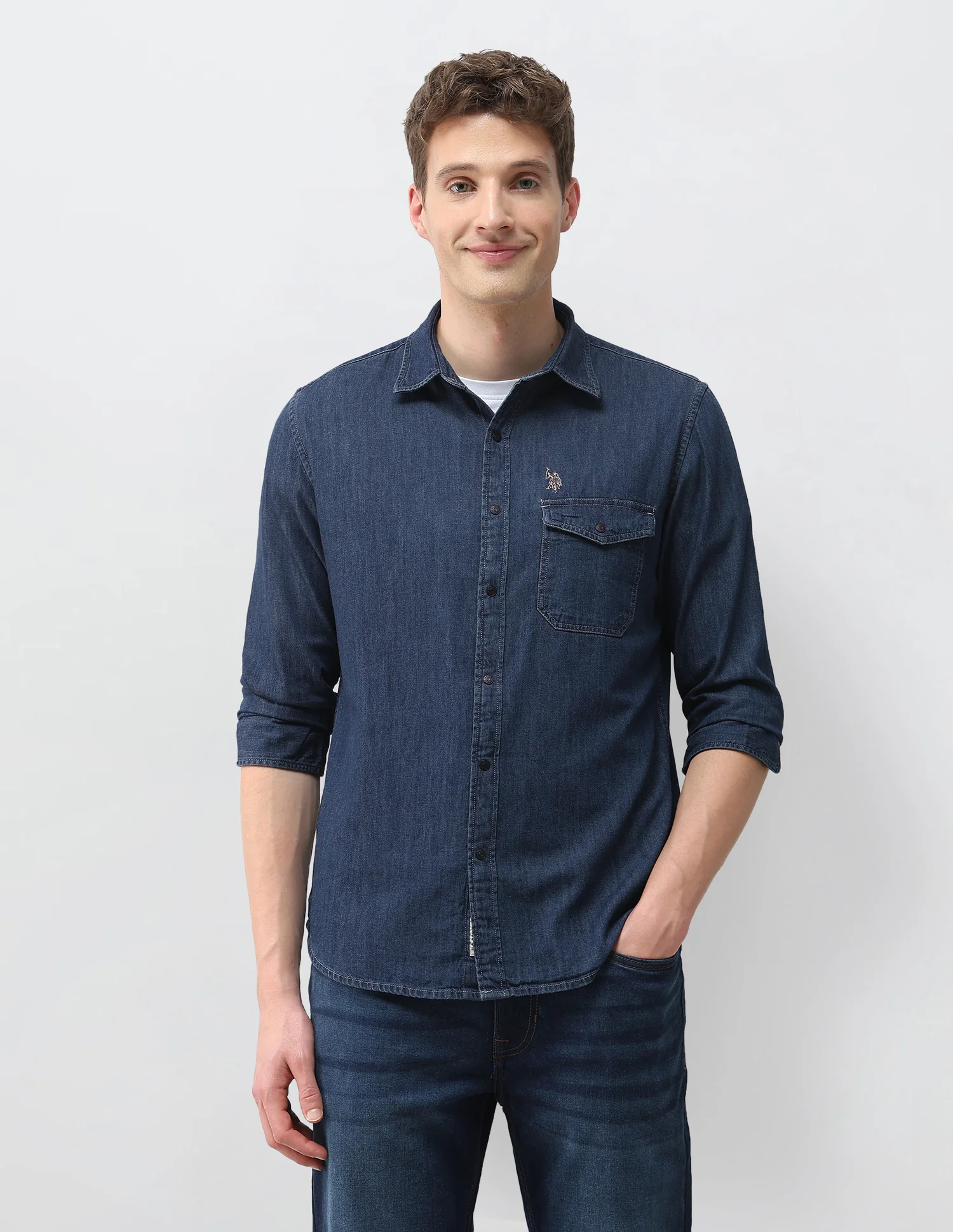 Solid Comfort Fit Shirt - Image 6