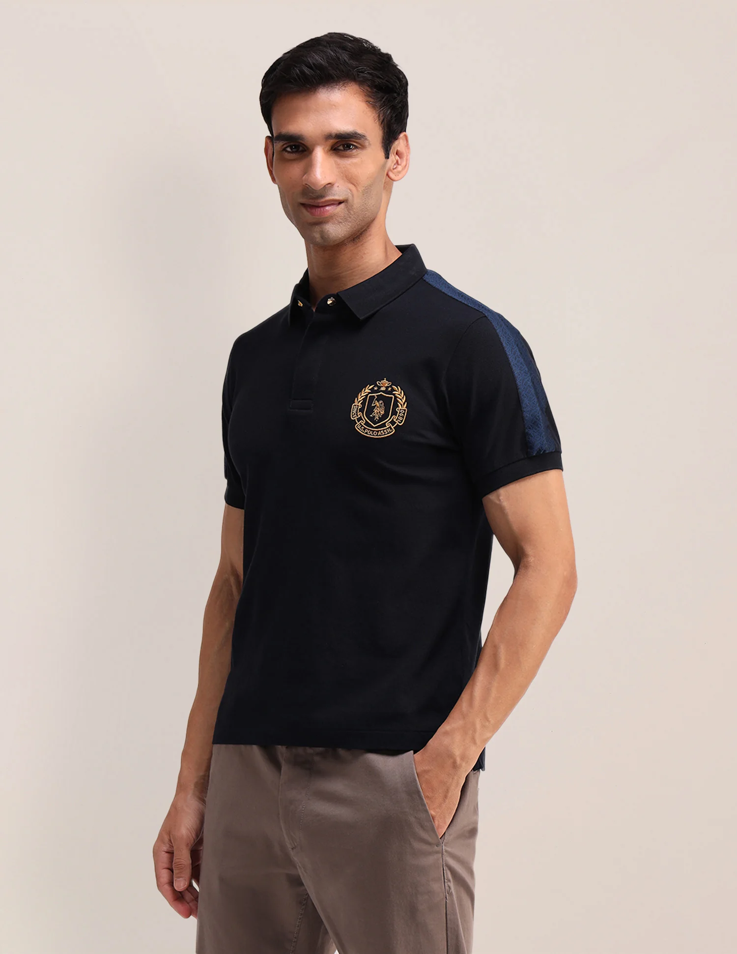 Solid Cotton Muscle Fit Polo Shirt - Image 4