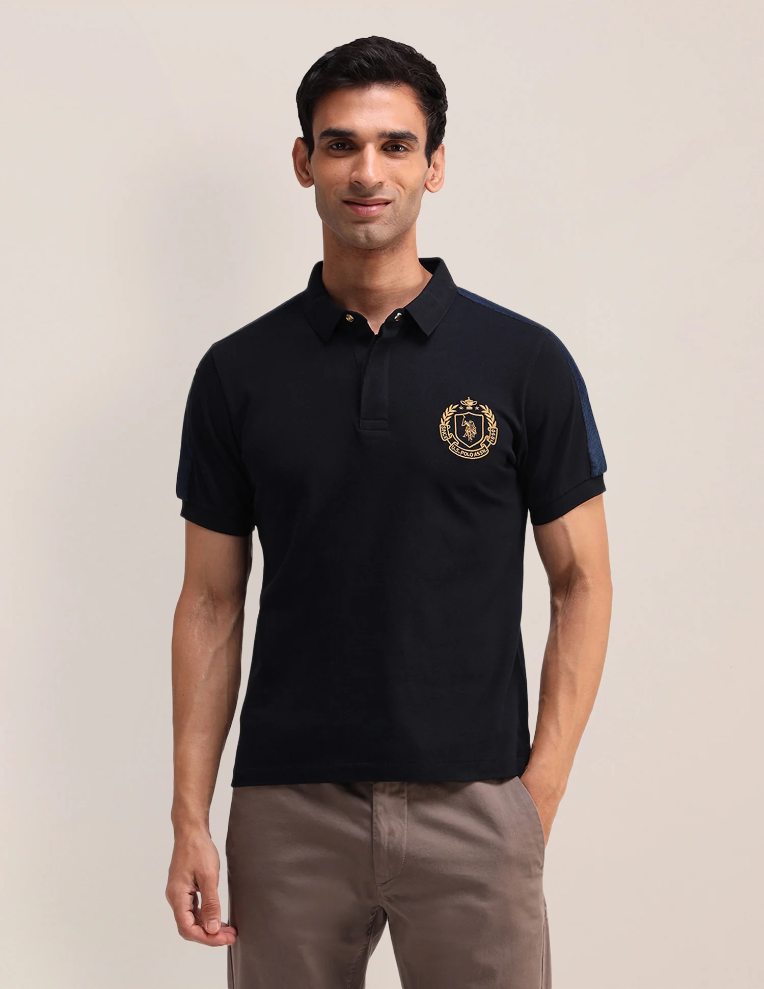Solid Cotton Muscle Fit Polo Shirt - Image 6