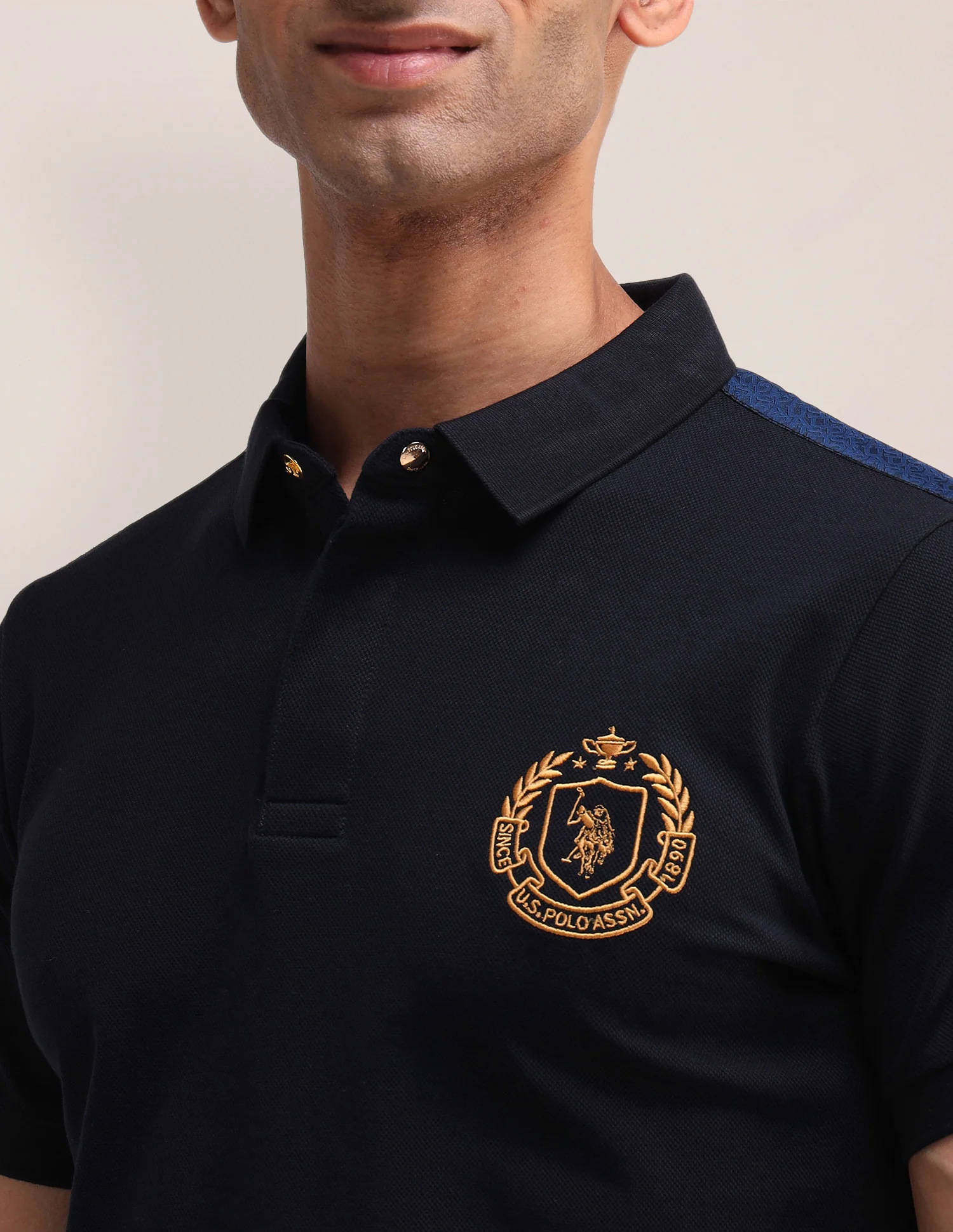 Solid Cotton Muscle Fit Polo Shirt - Image 7
