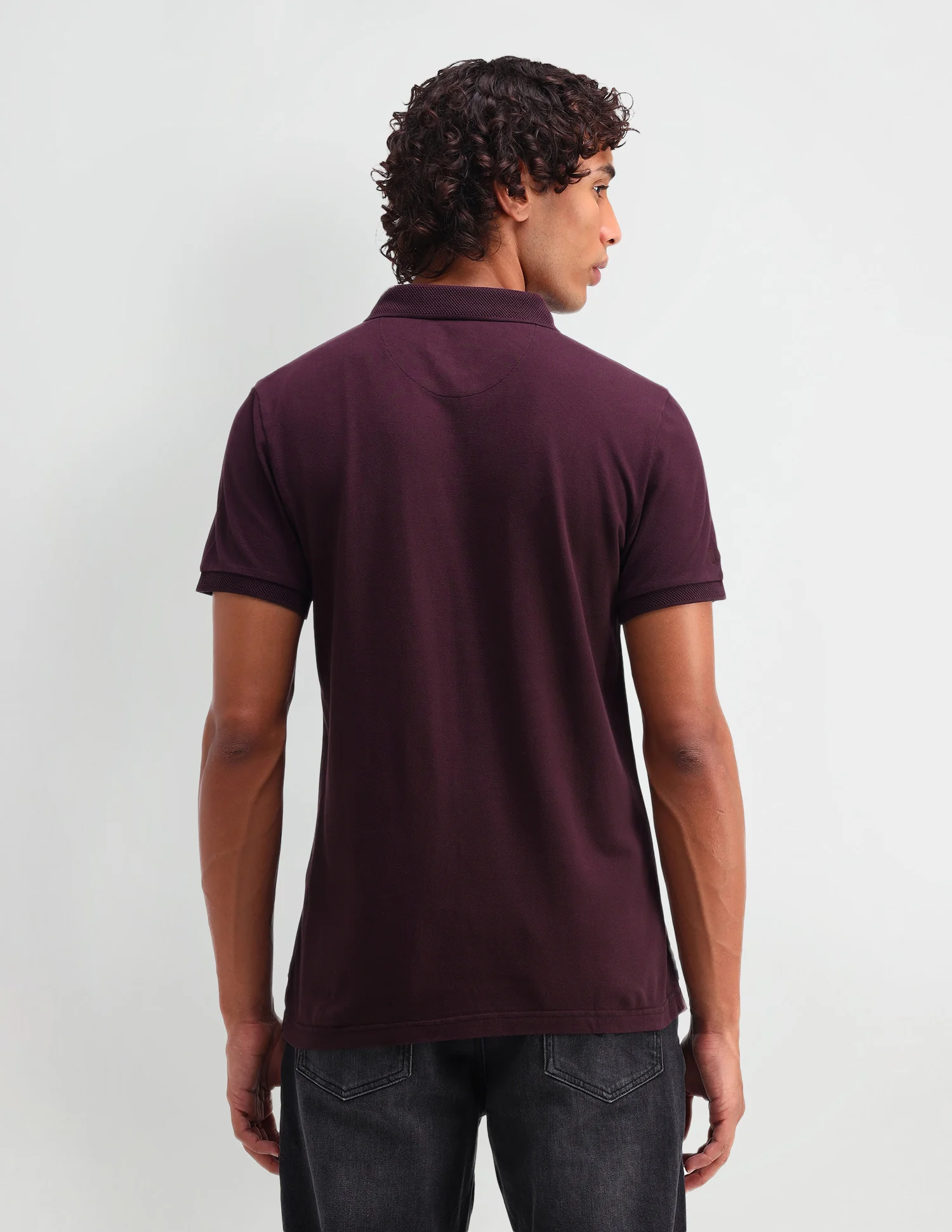 Solid Cotton Muscle Fit Polo Shirt - Image 4