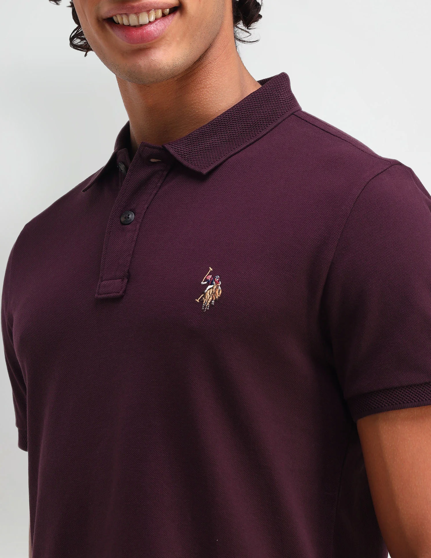 Solid Cotton Muscle Fit Polo Shirt - Image 5