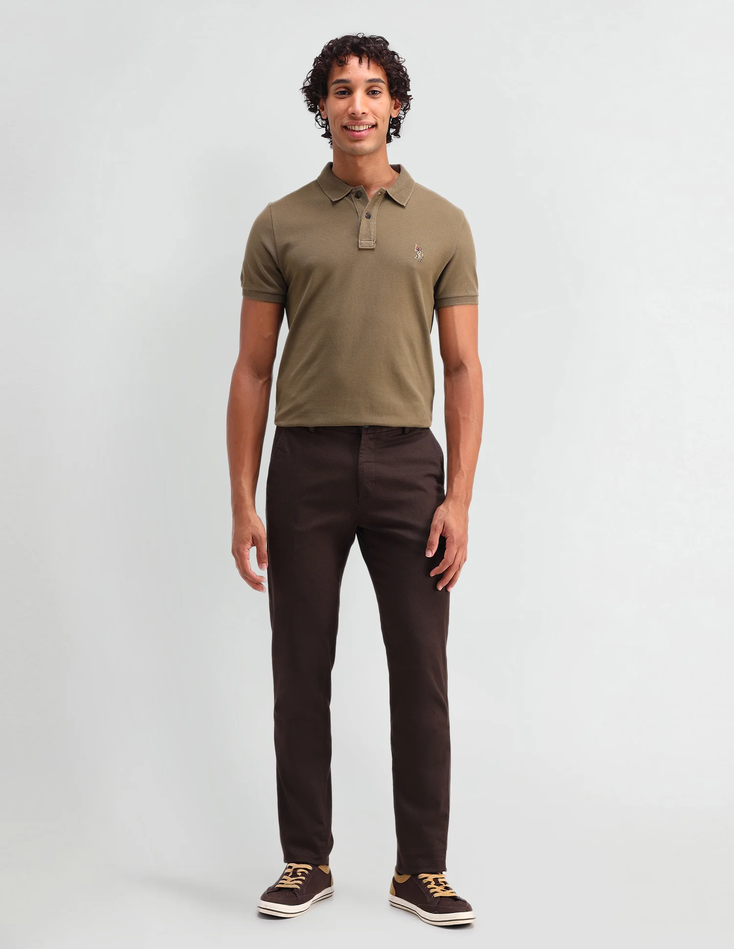 Solid Cotton Muscle Fit Polo Shirt - Image 3