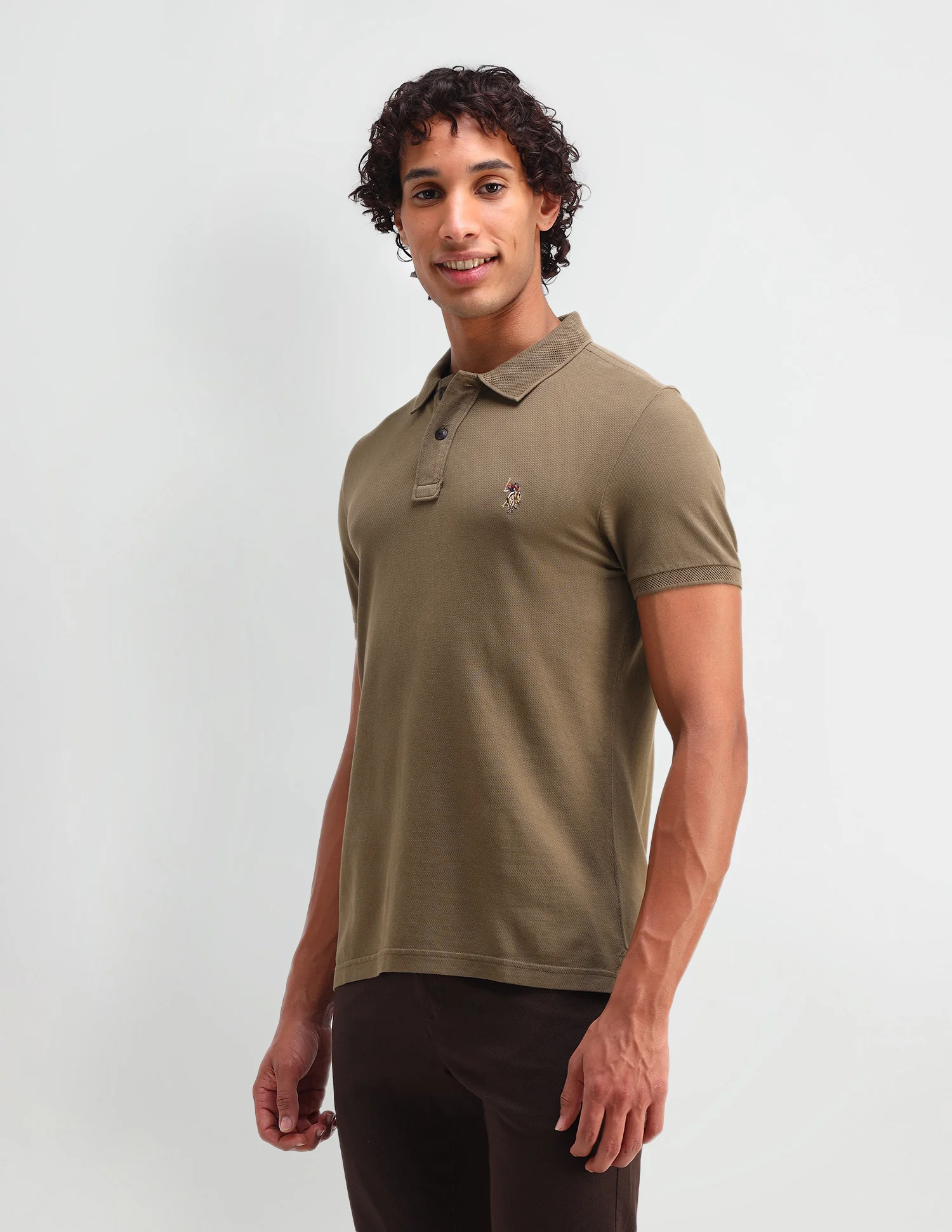 Solid Cotton Muscle Fit Polo Shirt - Image 4
