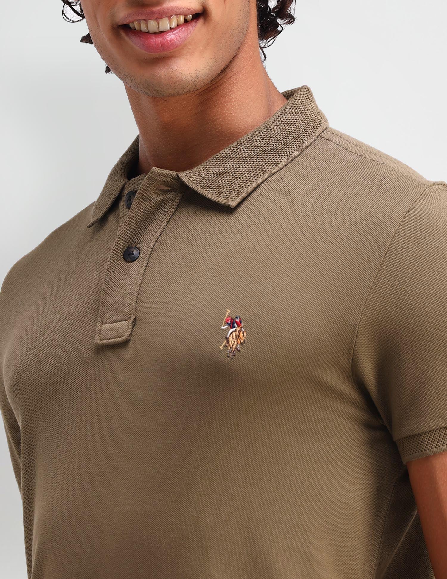 Solid Cotton Muscle Fit Polo Shirt - Image 7