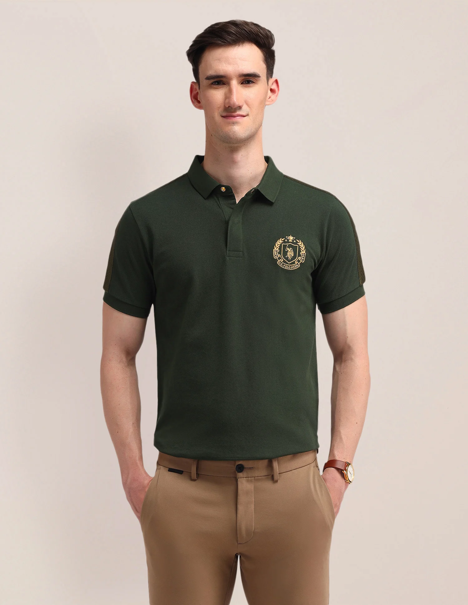 Solid Cotton Polo Shirt
