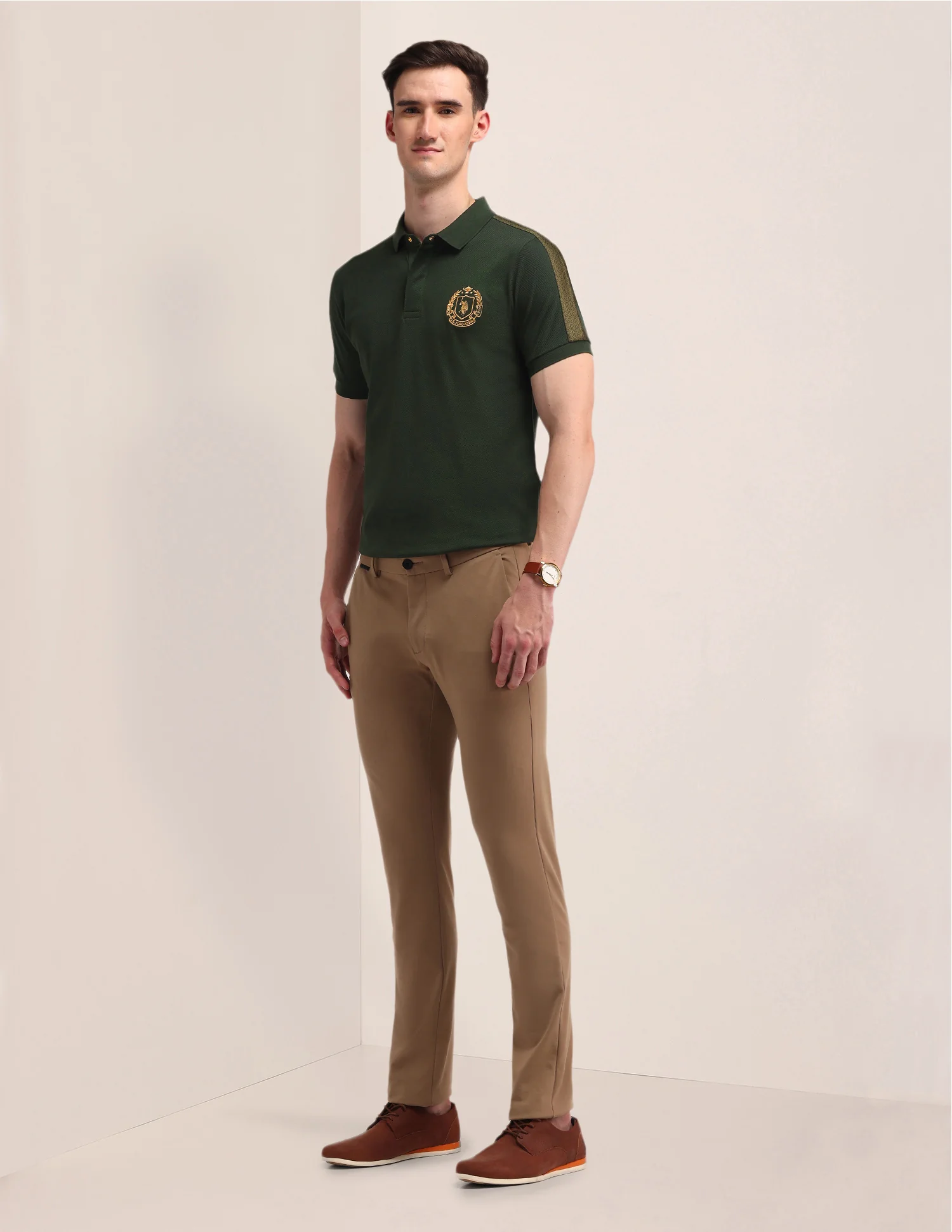 Solid Cotton Polo Shirt - Image 3