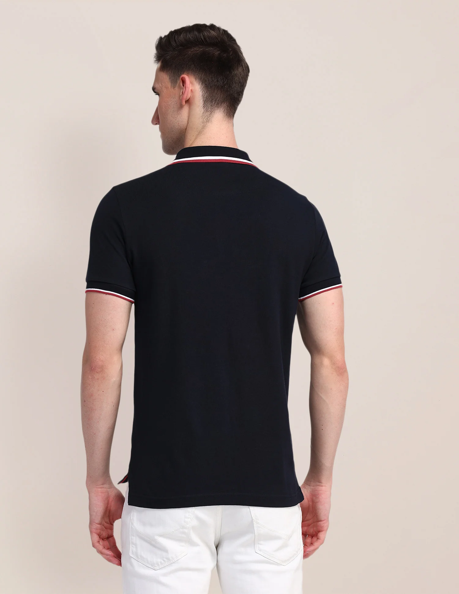 Solid Cotton Polo Shirt - Image 5