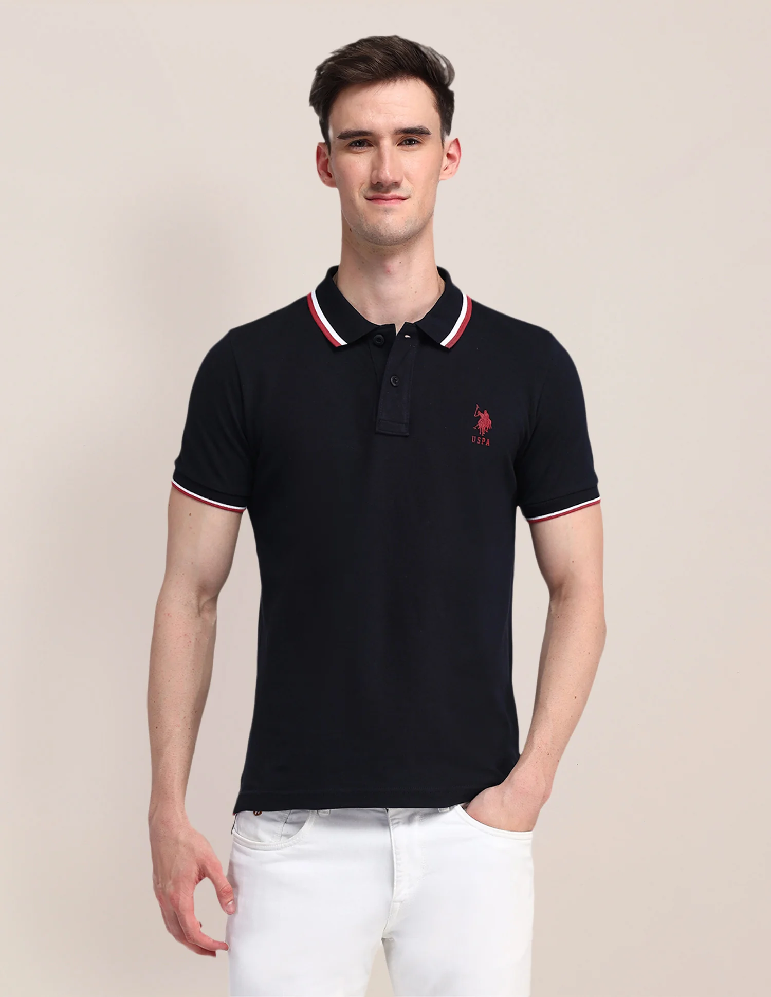 Solid Cotton Polo Shirt - Image 6