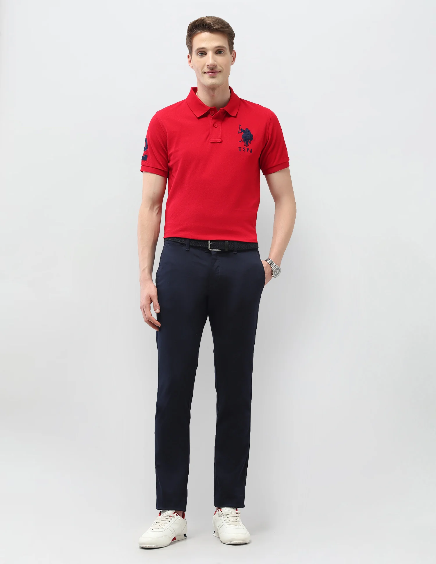 Solid Denver Slim Fit Trousers - Image 3
