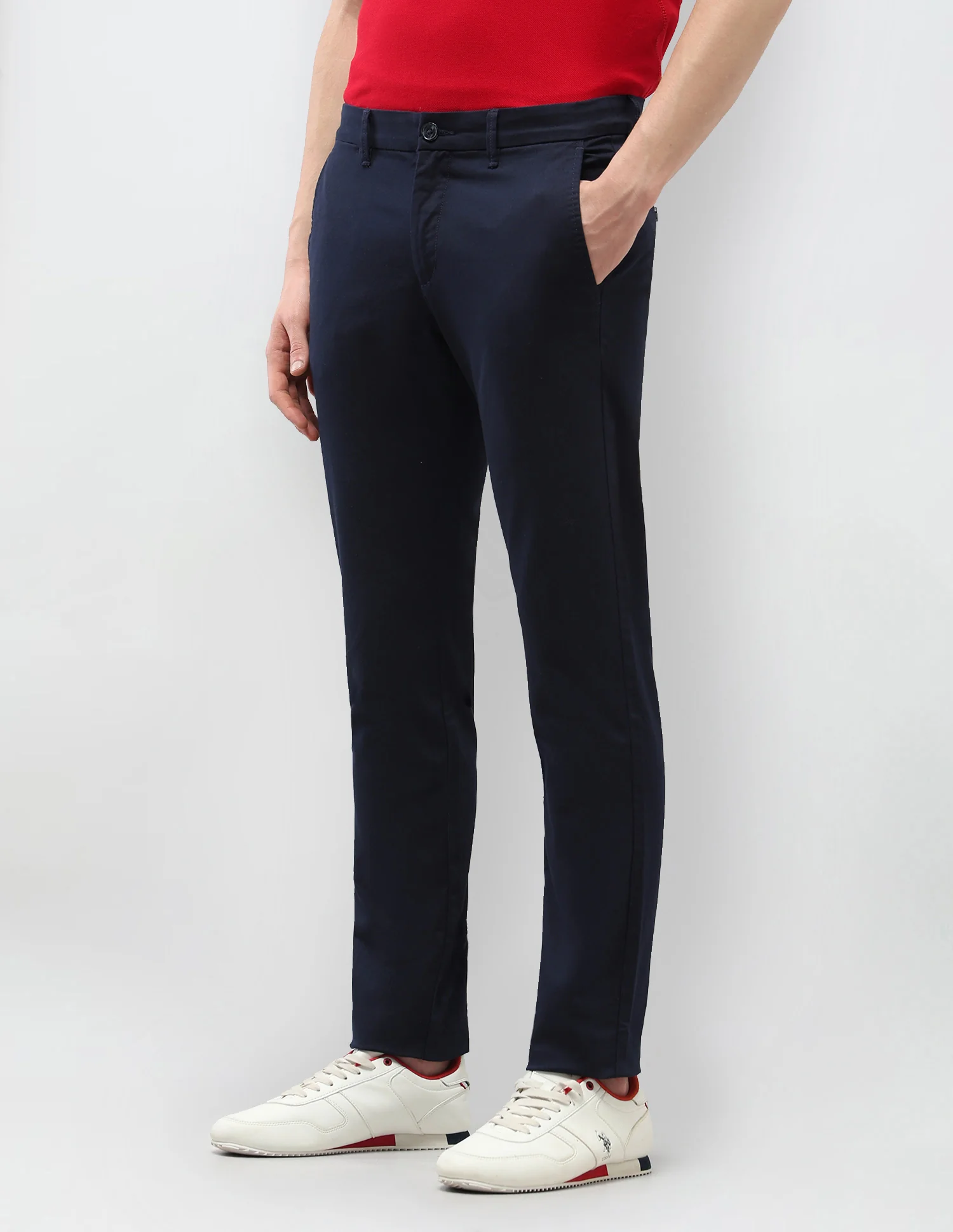 Solid Denver Slim Fit Trousers - Image 4