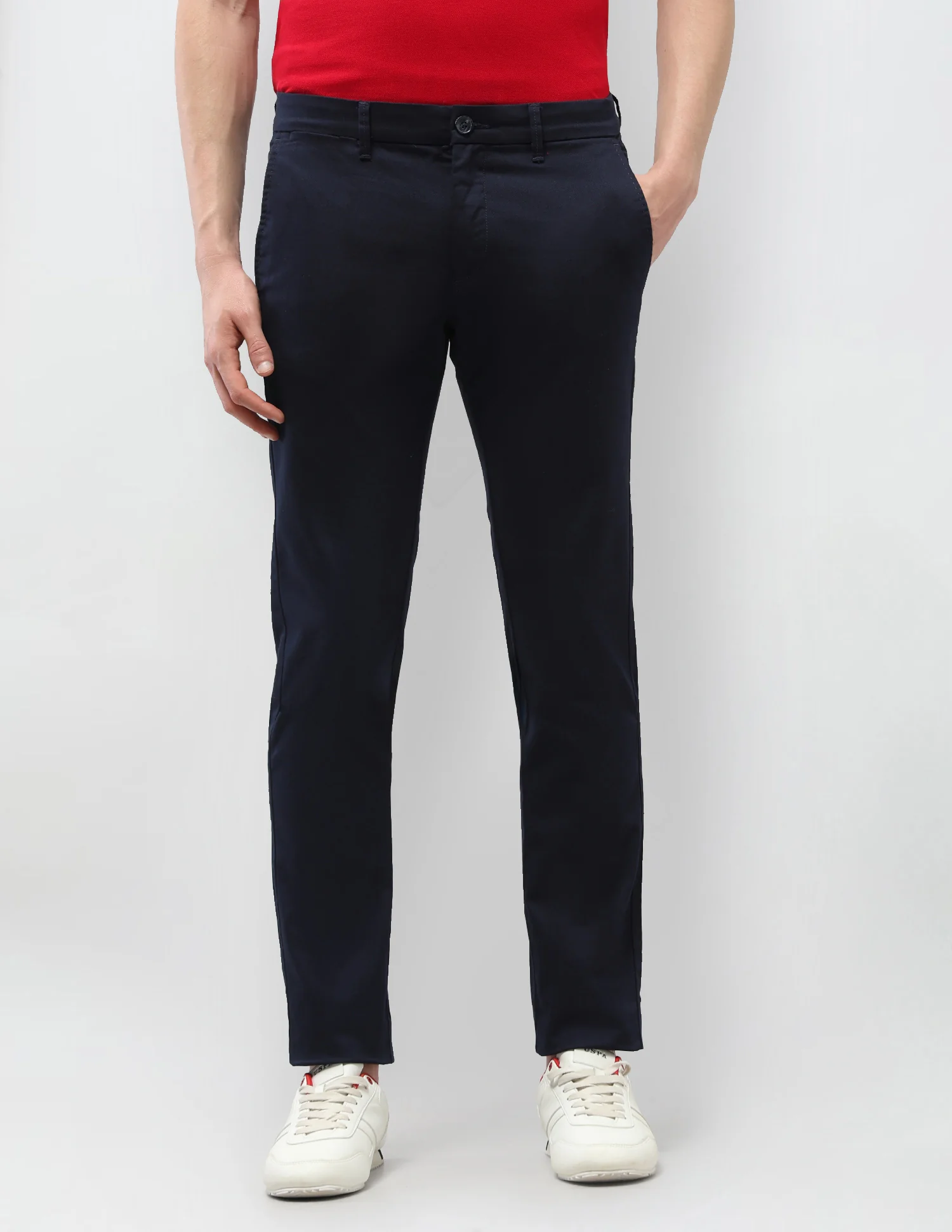 Solid Denver Slim Fit Trousers - Image 6